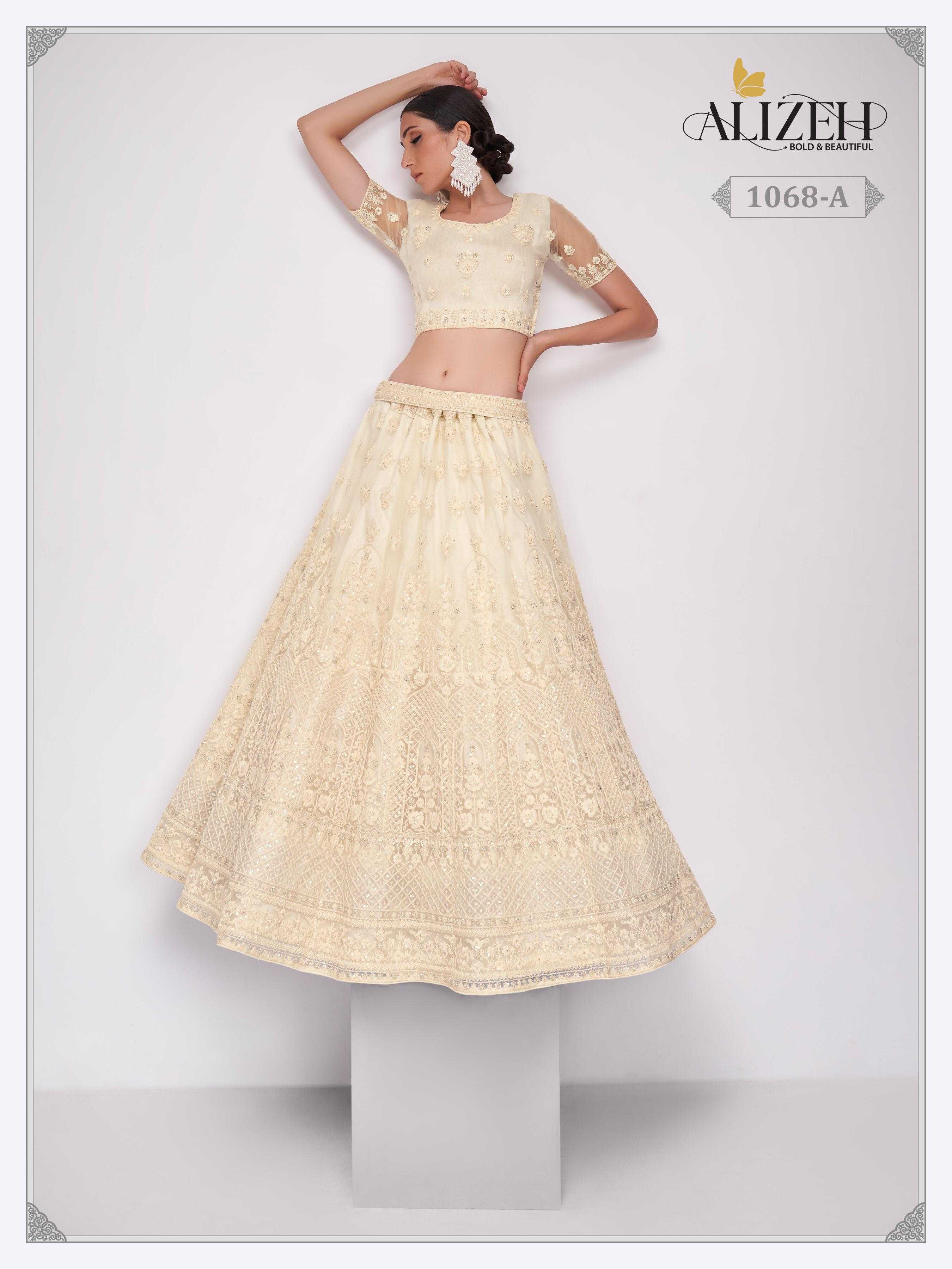 alizeh bridal heritage 1068 a designer bridal wear unstitch lehenga choli single design