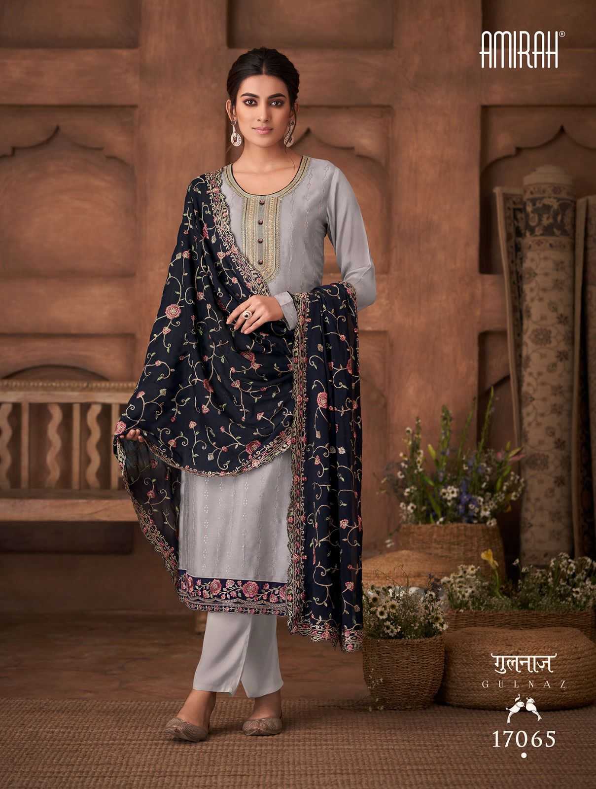 amirah gulnaz vol 2 designer embroidery work dress material festive wear catalog