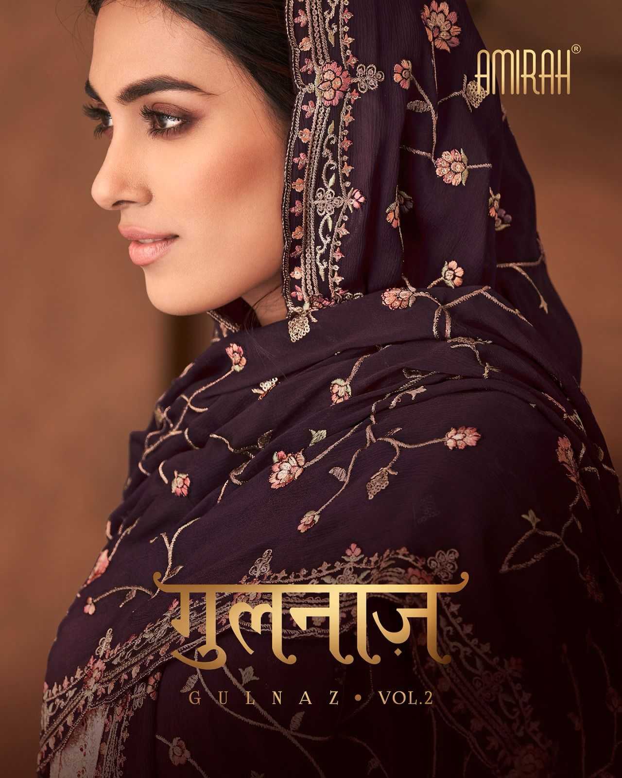 amirah gulnaz vol 2 designer embroidery work dress material festive wear catalog