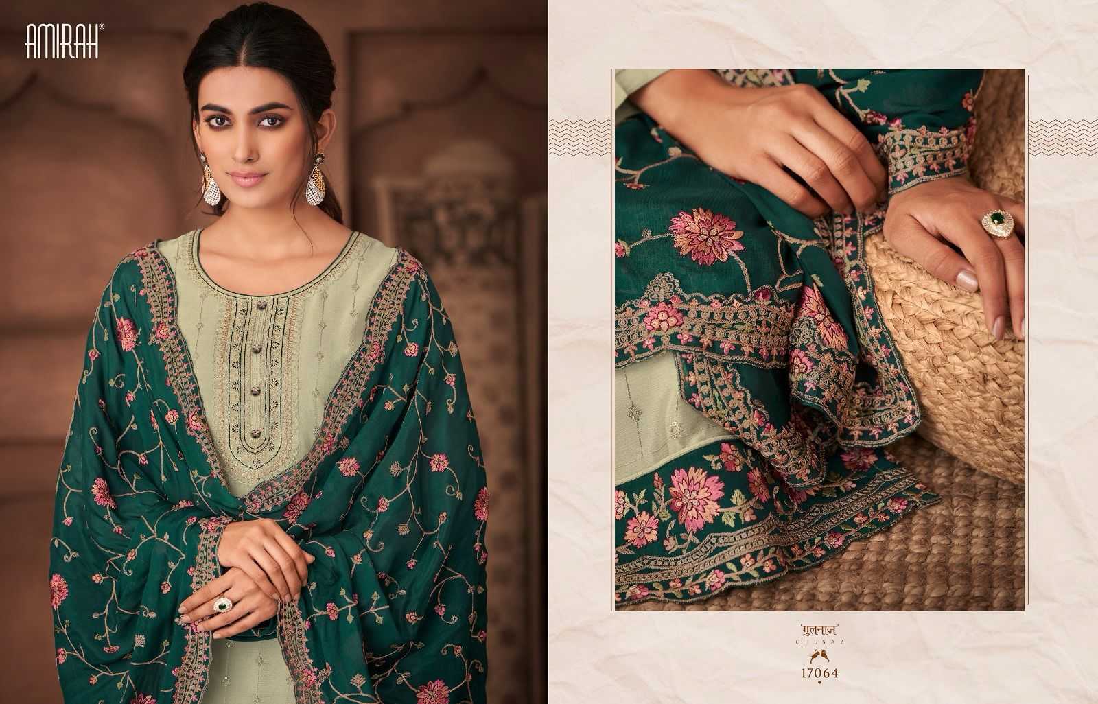 amirah gulnaz vol 2 designer embroidery work dress material festive wear catalog