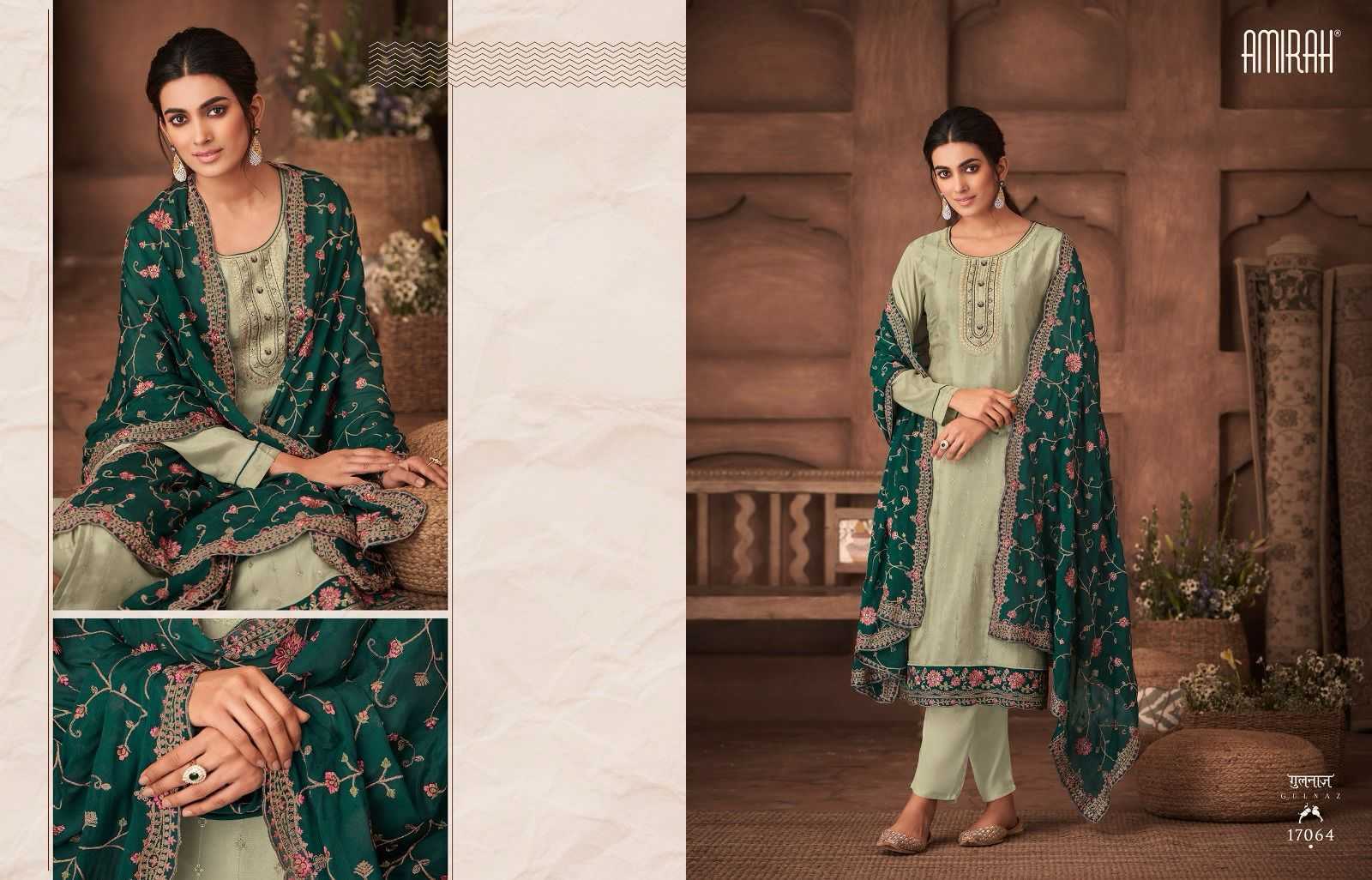 amirah gulnaz vol 2 designer embroidery work dress material festive wear catalog
