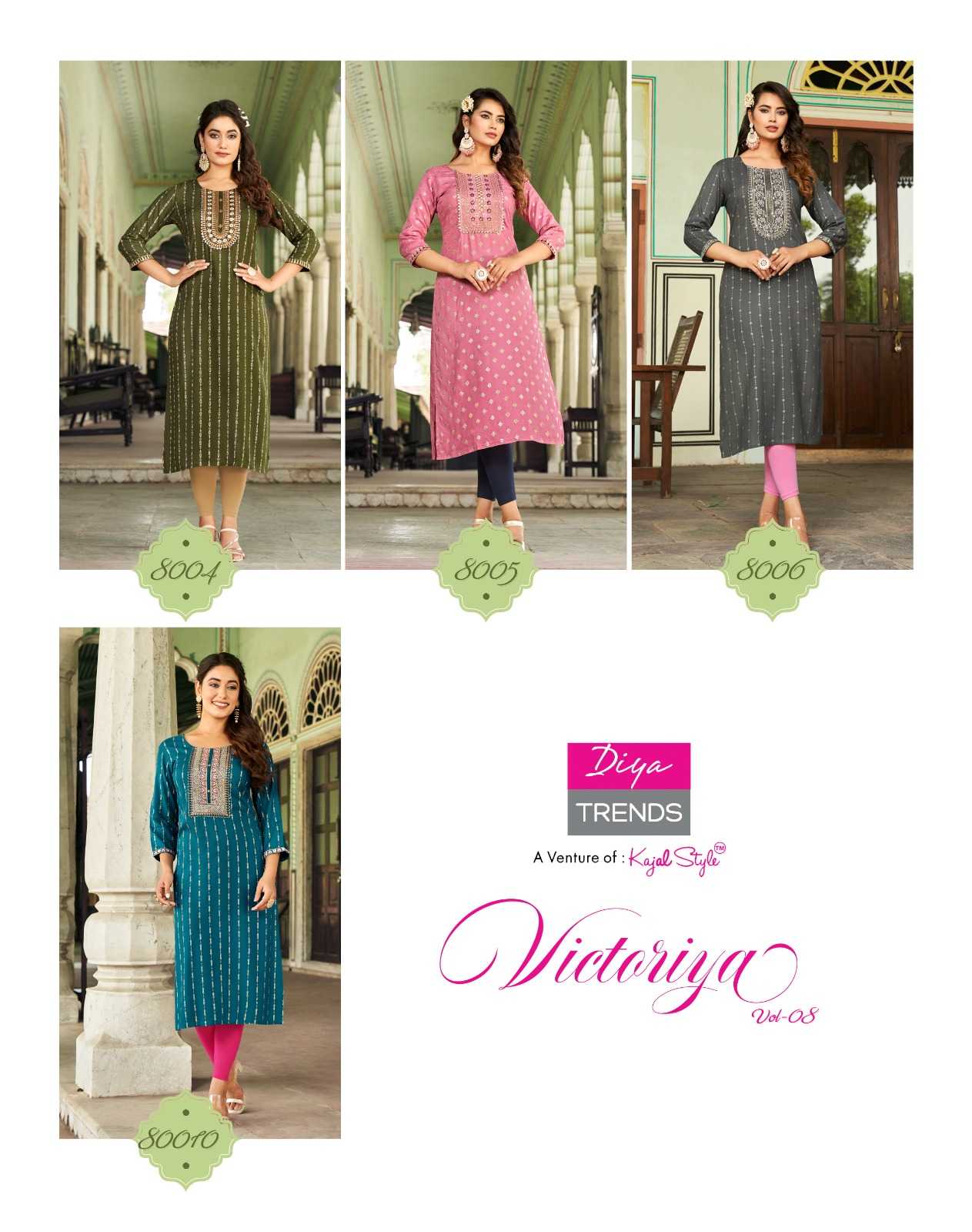 diya trends victoriya vol 8 readymade fancy straight kurti in plus size