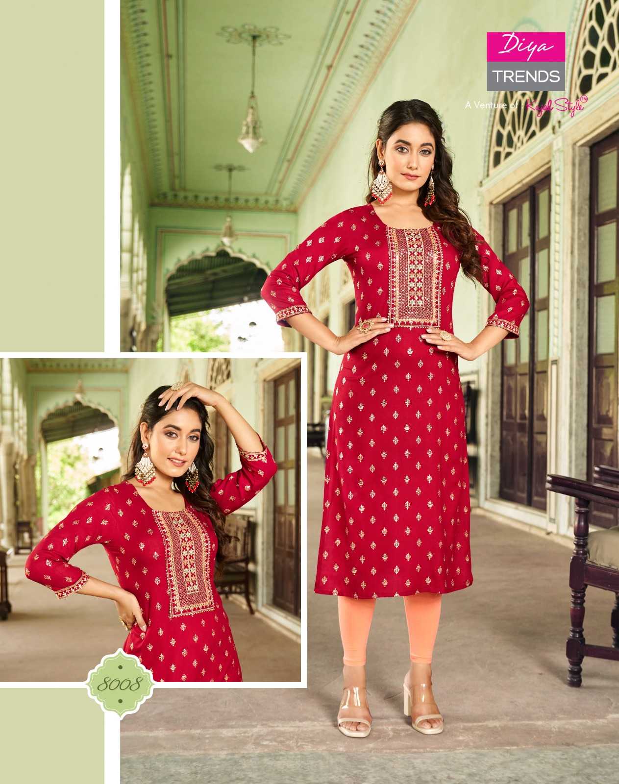 diya trends victoriya vol 8 readymade fancy straight kurti in plus size