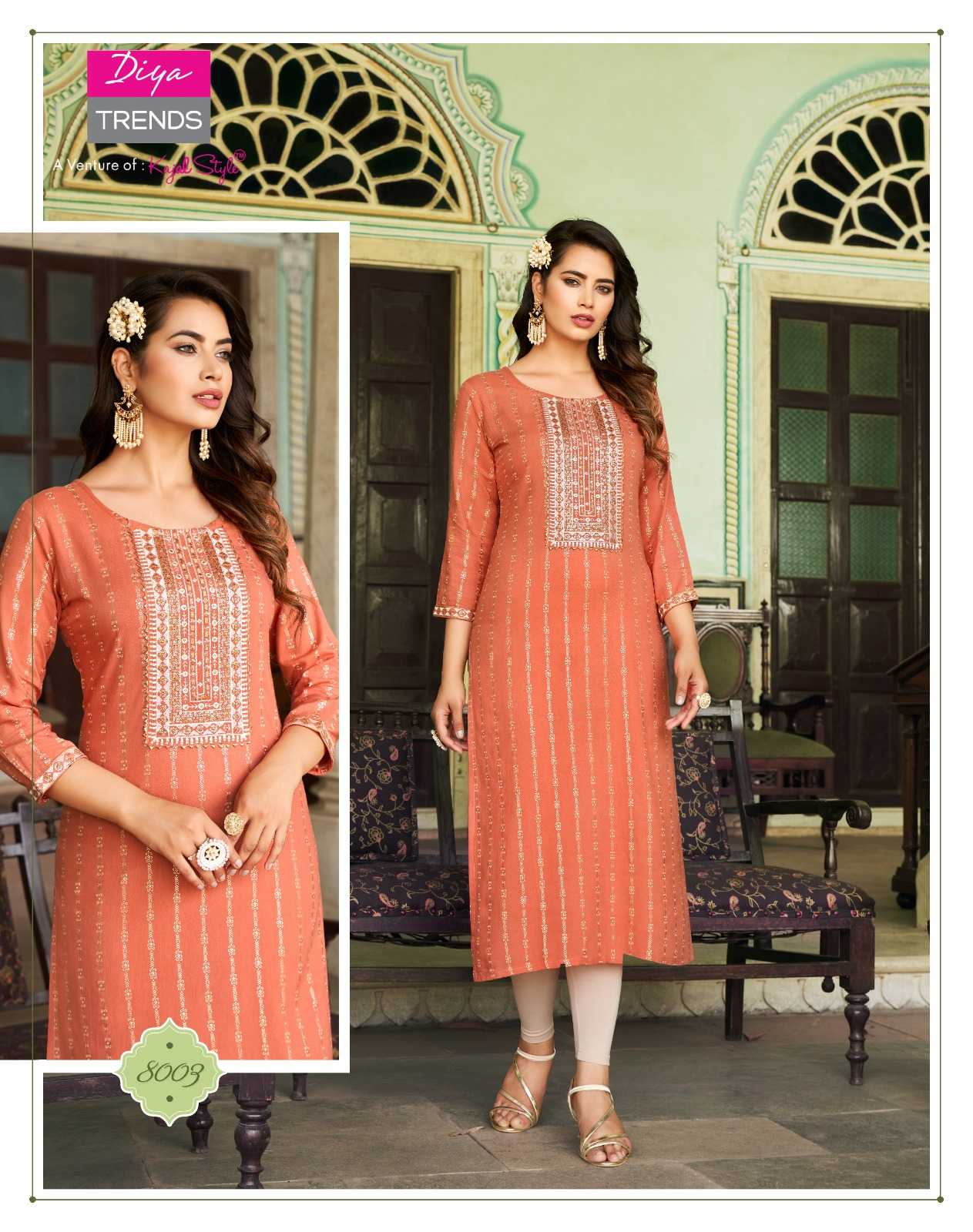 diya trends victoriya vol 8 readymade fancy straight kurti in plus size