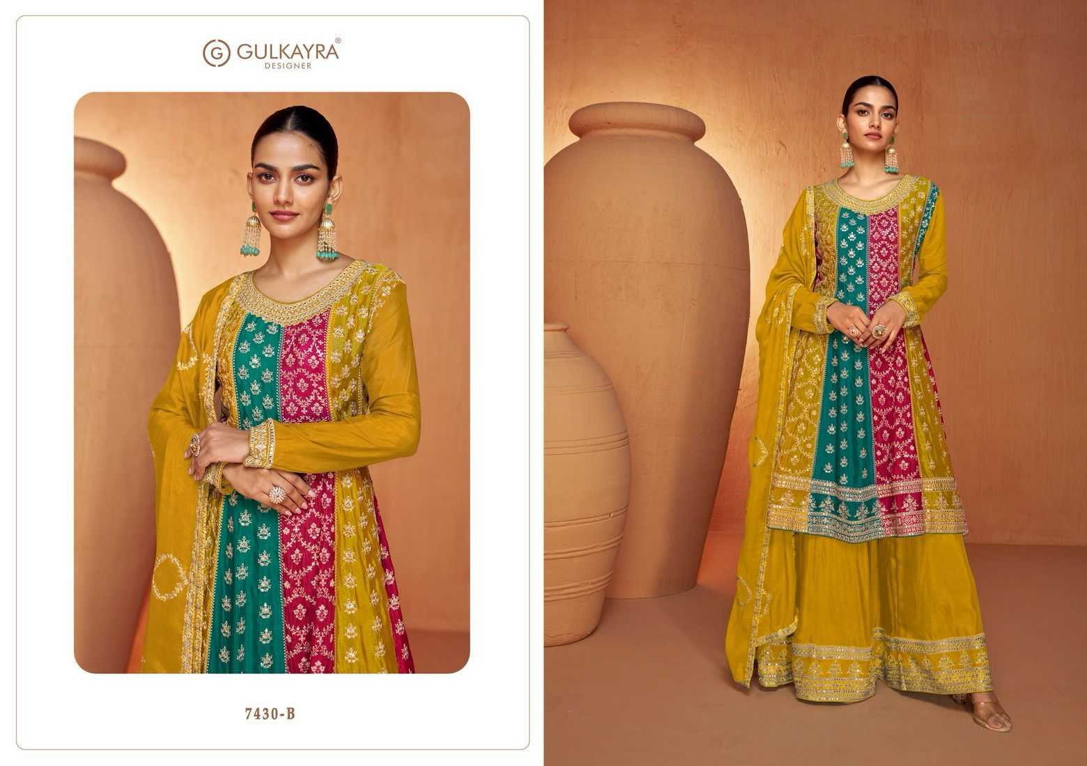 gulkayra ruhi 7430 colors exclusice collection readymade kurti plazzo dupatta occasion wear