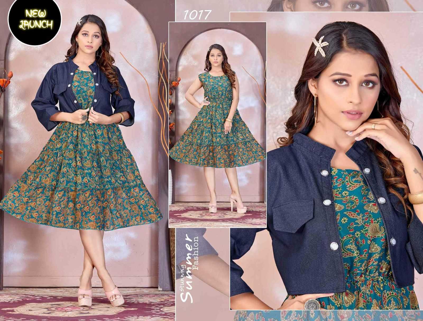 JLF CARRIE GEORGETTE WITH JACKET KURTI CATALOG