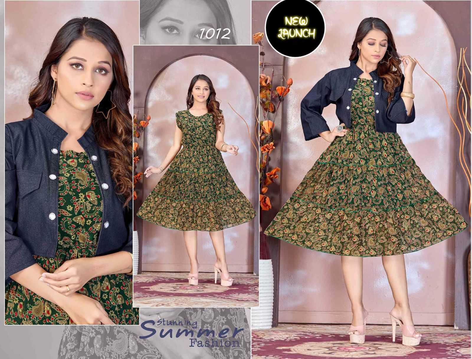 JLF CARRIE GEORGETTE WITH JACKET KURTI CATALOG