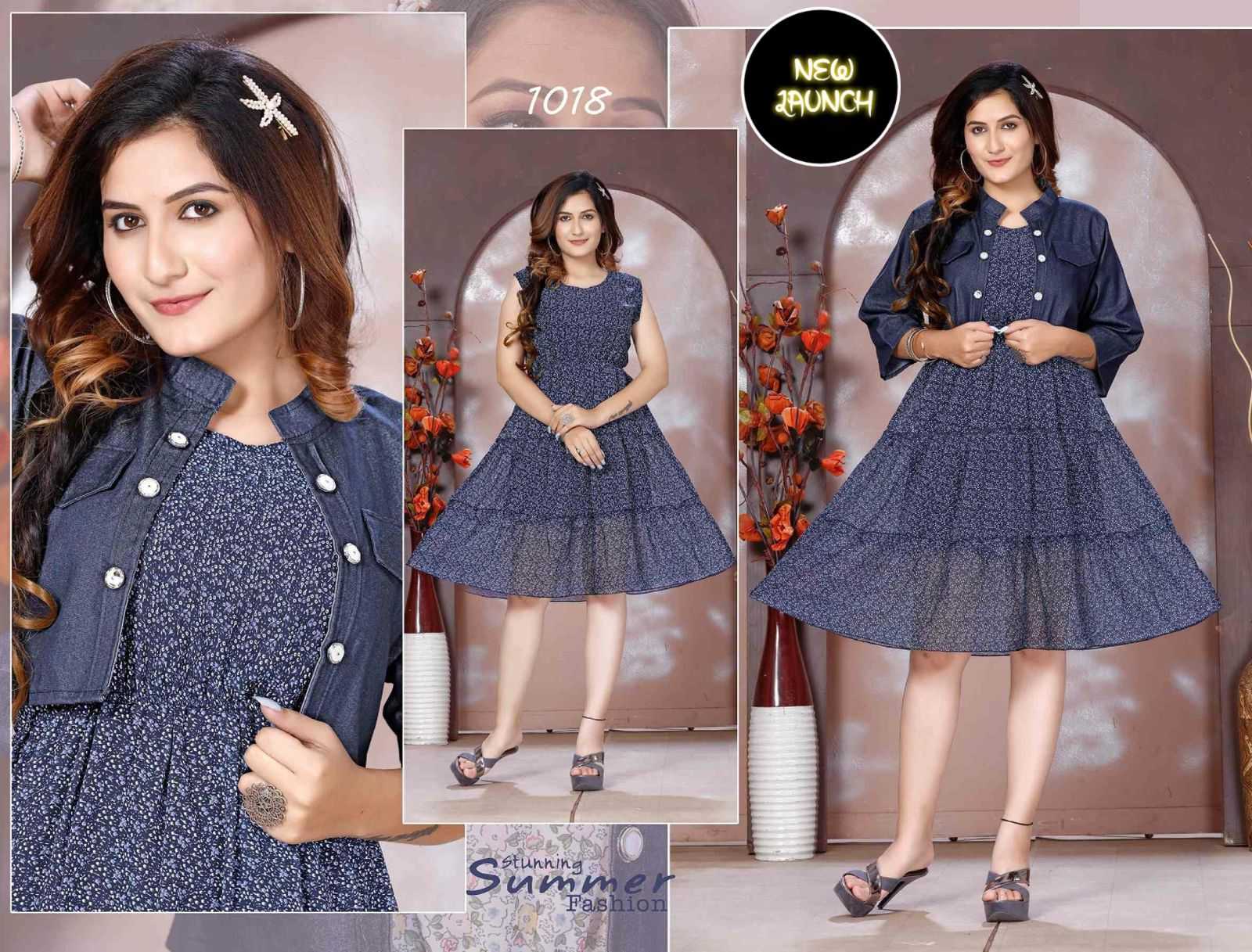 JLF CARRIE GEORGETTE WITH JACKET KURTI CATALOG