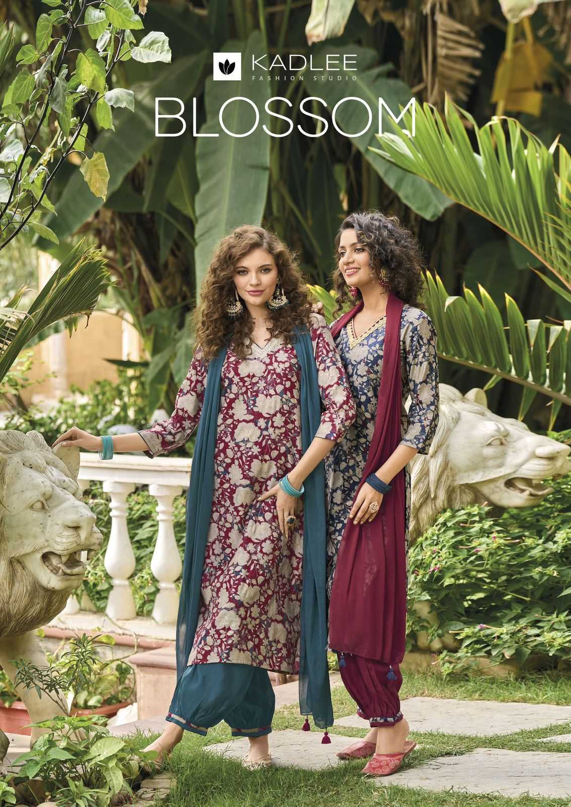 kadlee launch blossom fancy handwork kurti with afgani pant and dupatta catalog