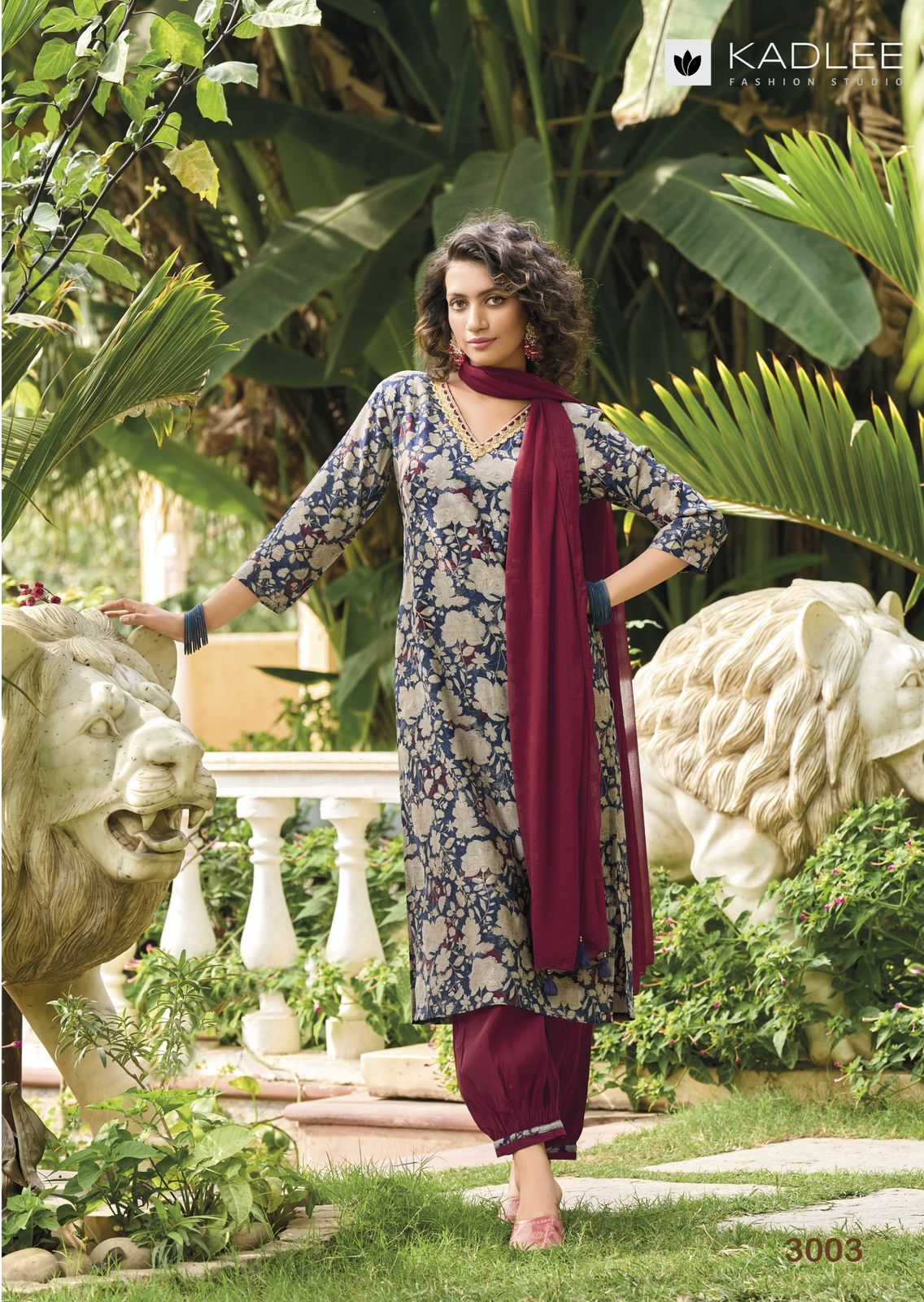 kadlee launch blossom fancy handwork kurti with afgani pant and dupatta catalog