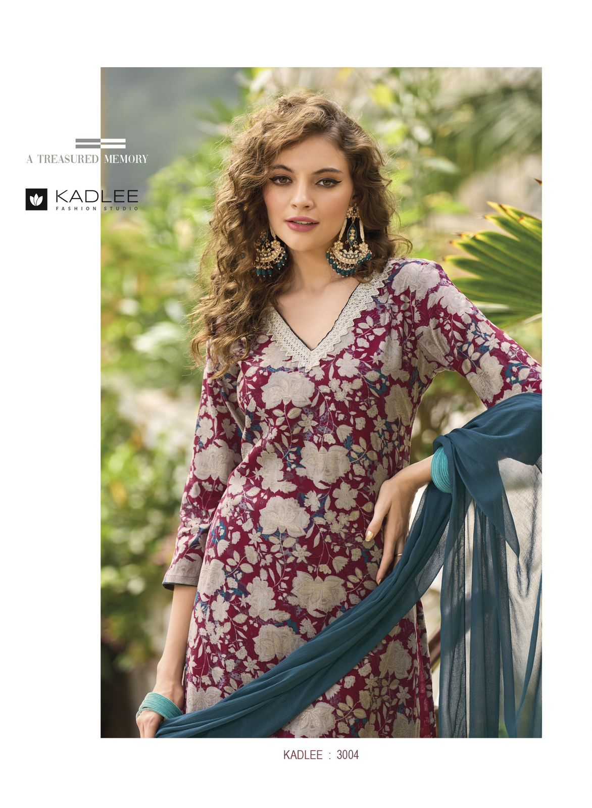 kadlee launch blossom fancy handwork kurti with afgani pant and dupatta catalog