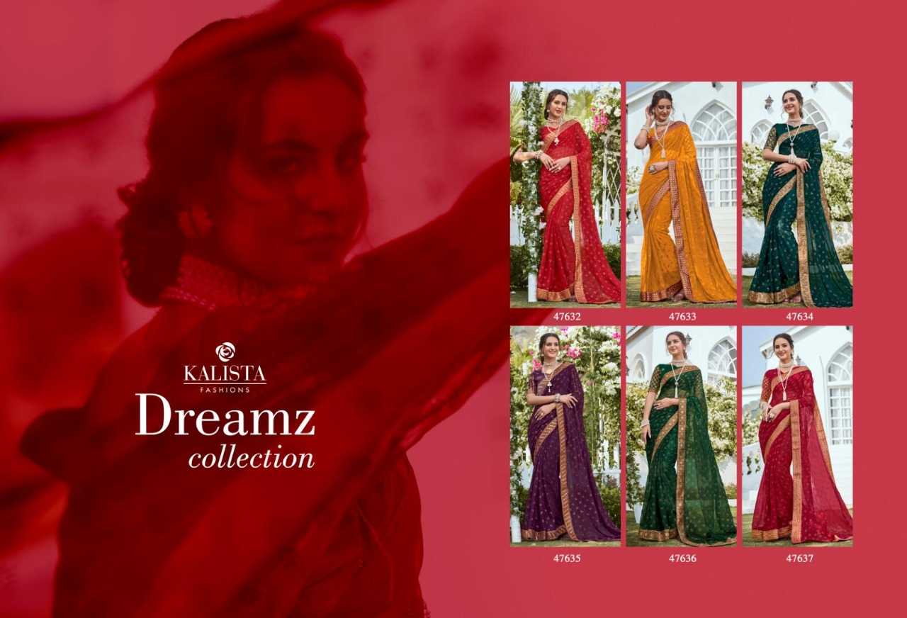 kalista fashion dreamz collection elegant mirror work designer sarees