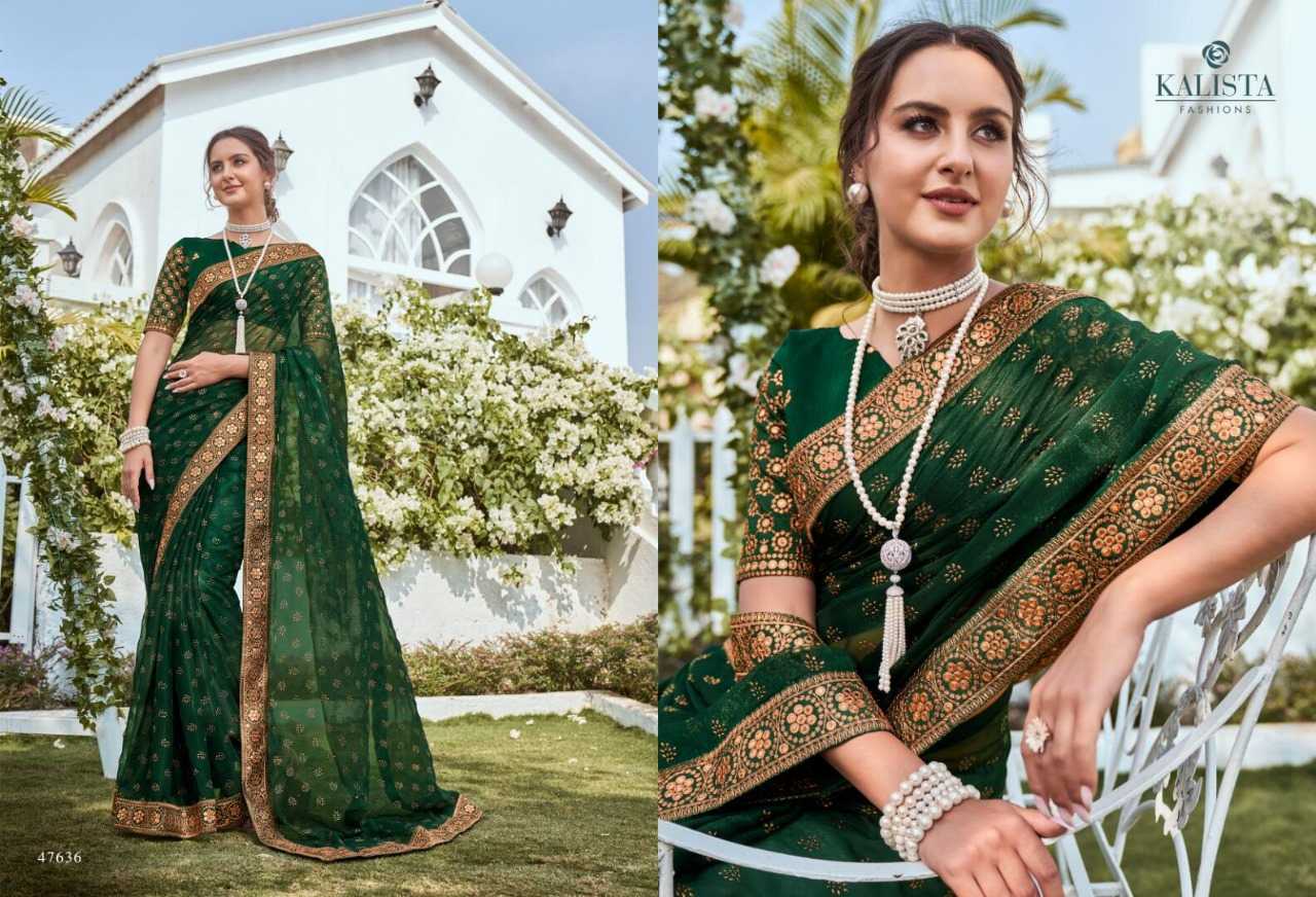 kalista fashion dreamz collection elegant mirror work designer sarees