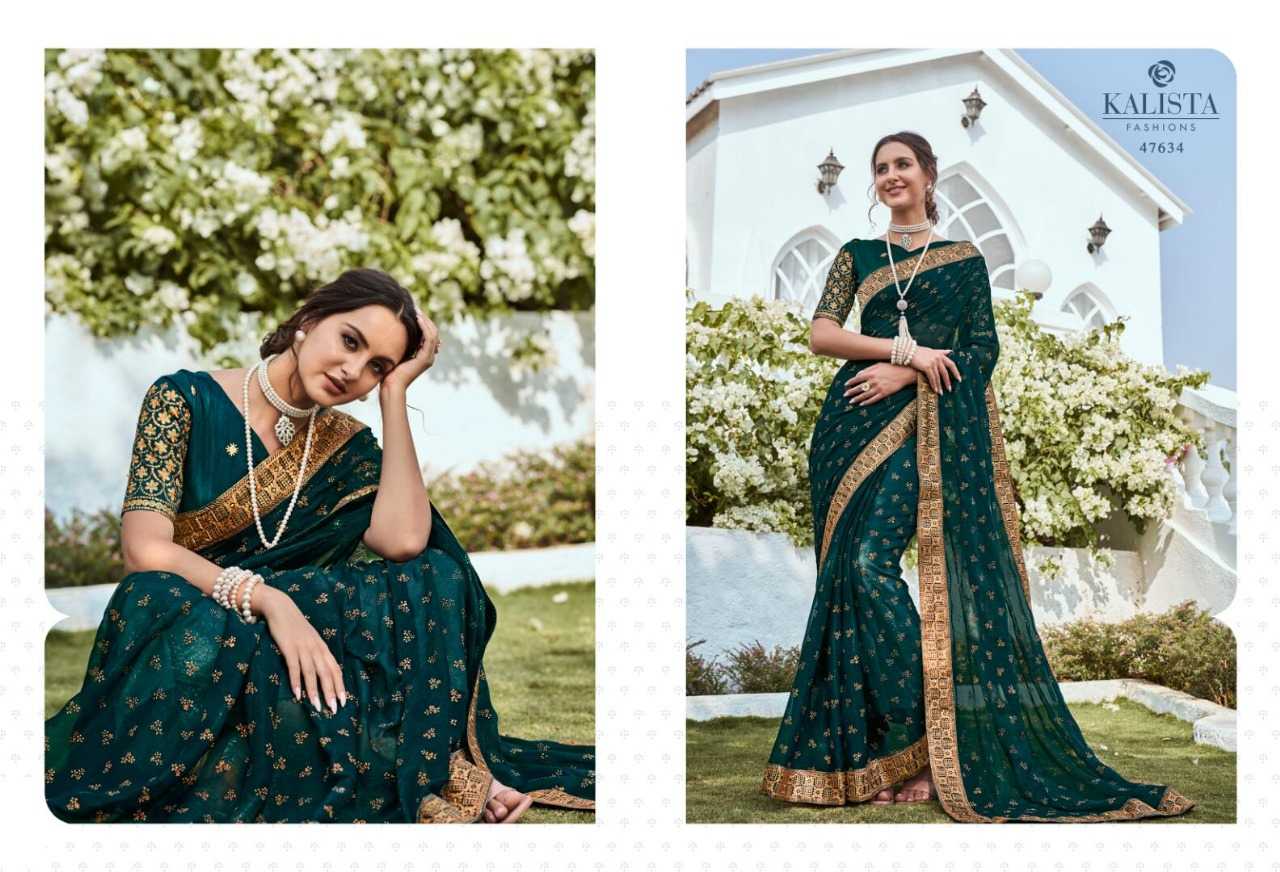 kalista fashion dreamz collection elegant mirror work designer sarees