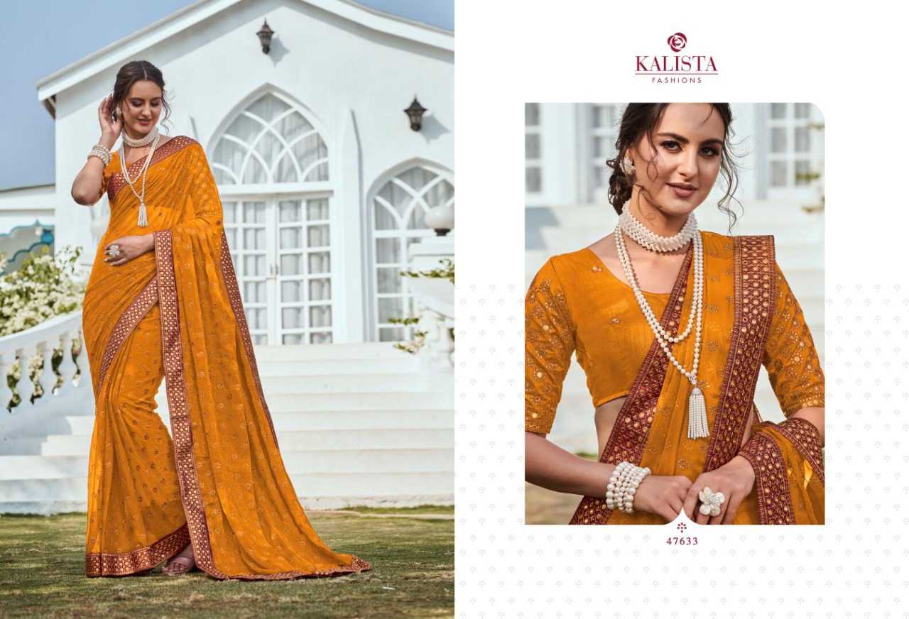 kalista fashion dreamz collection elegant mirror work designer sarees