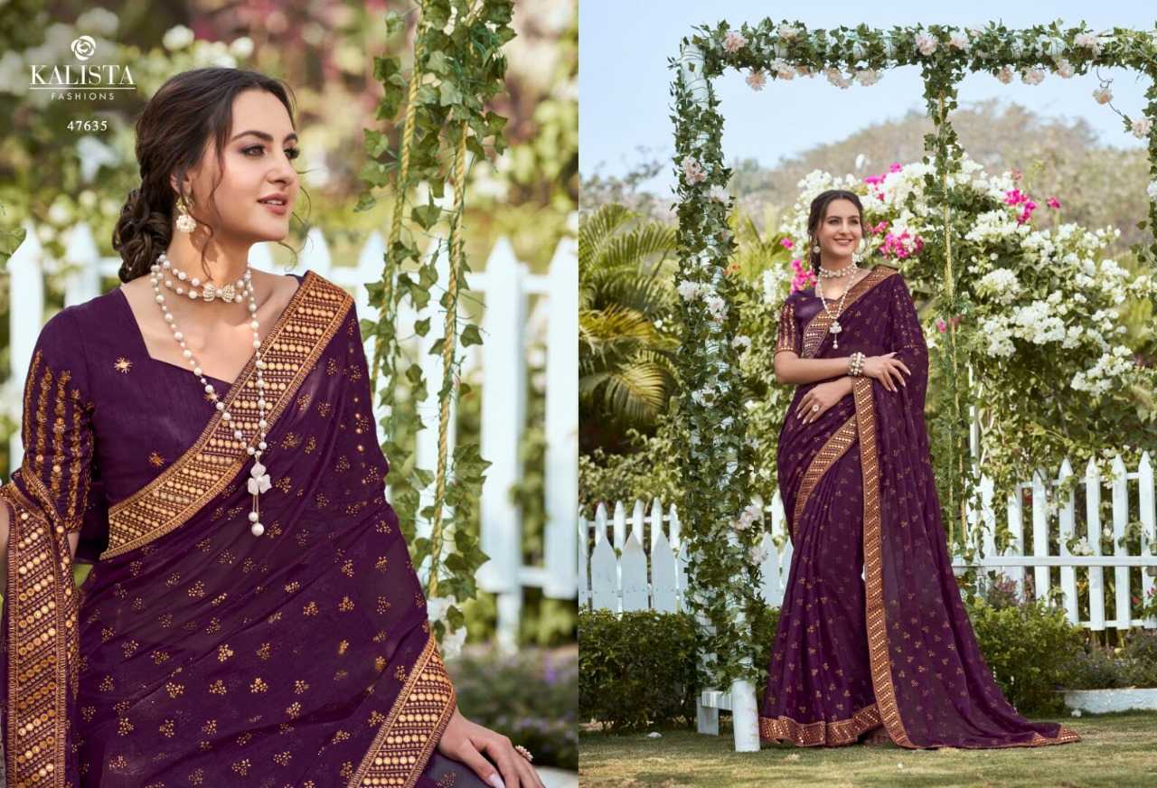 kalista fashion dreamz collection elegant mirror work designer sarees