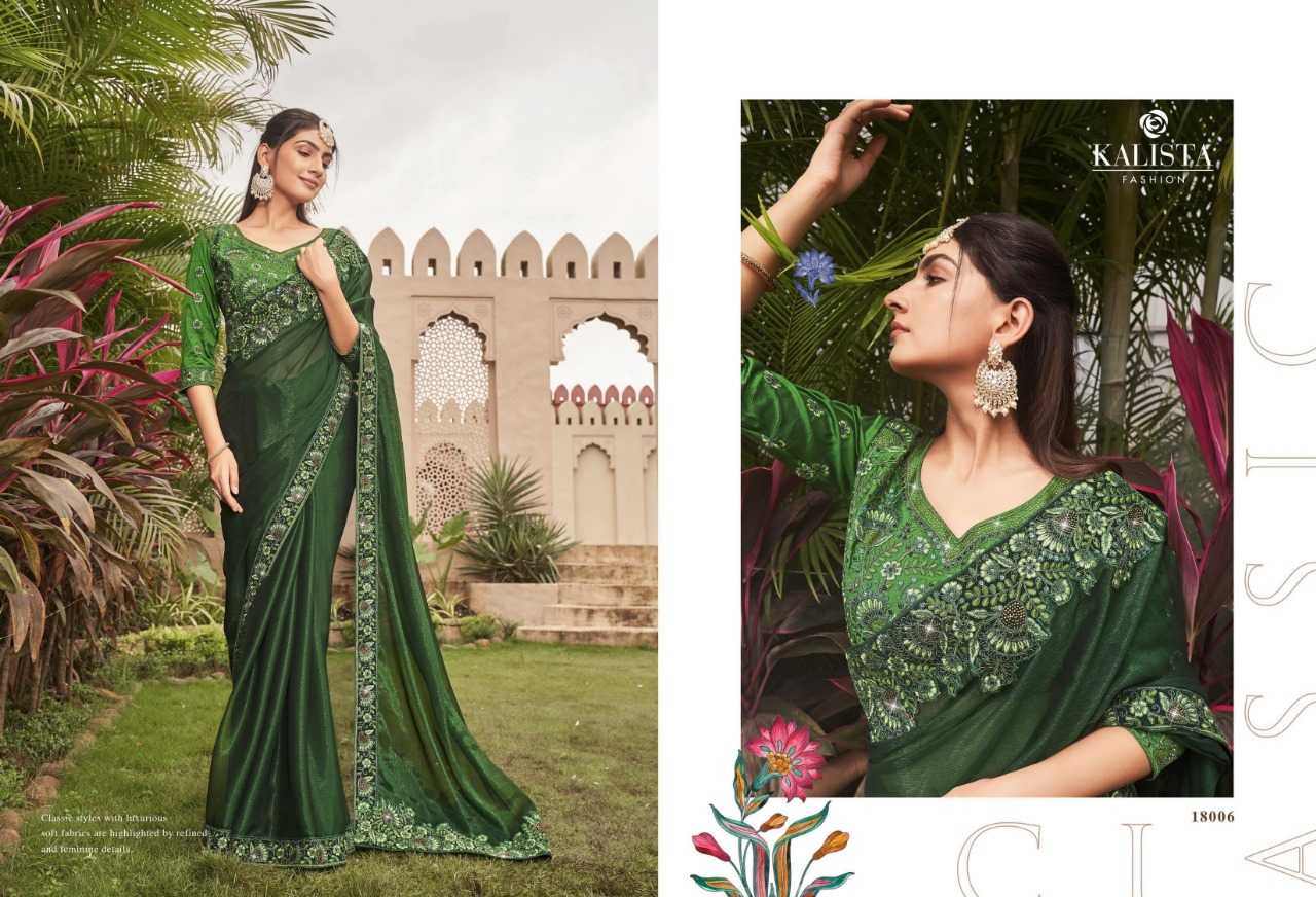 kalista fashion roop festive wear designer swarovski work sarees