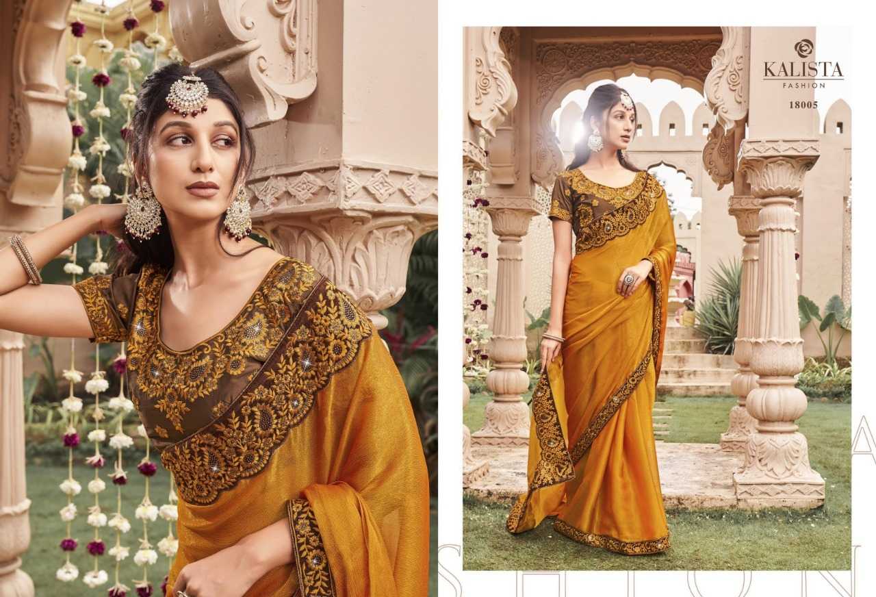 kalista fashion roop festive wear designer swarovski work sarees