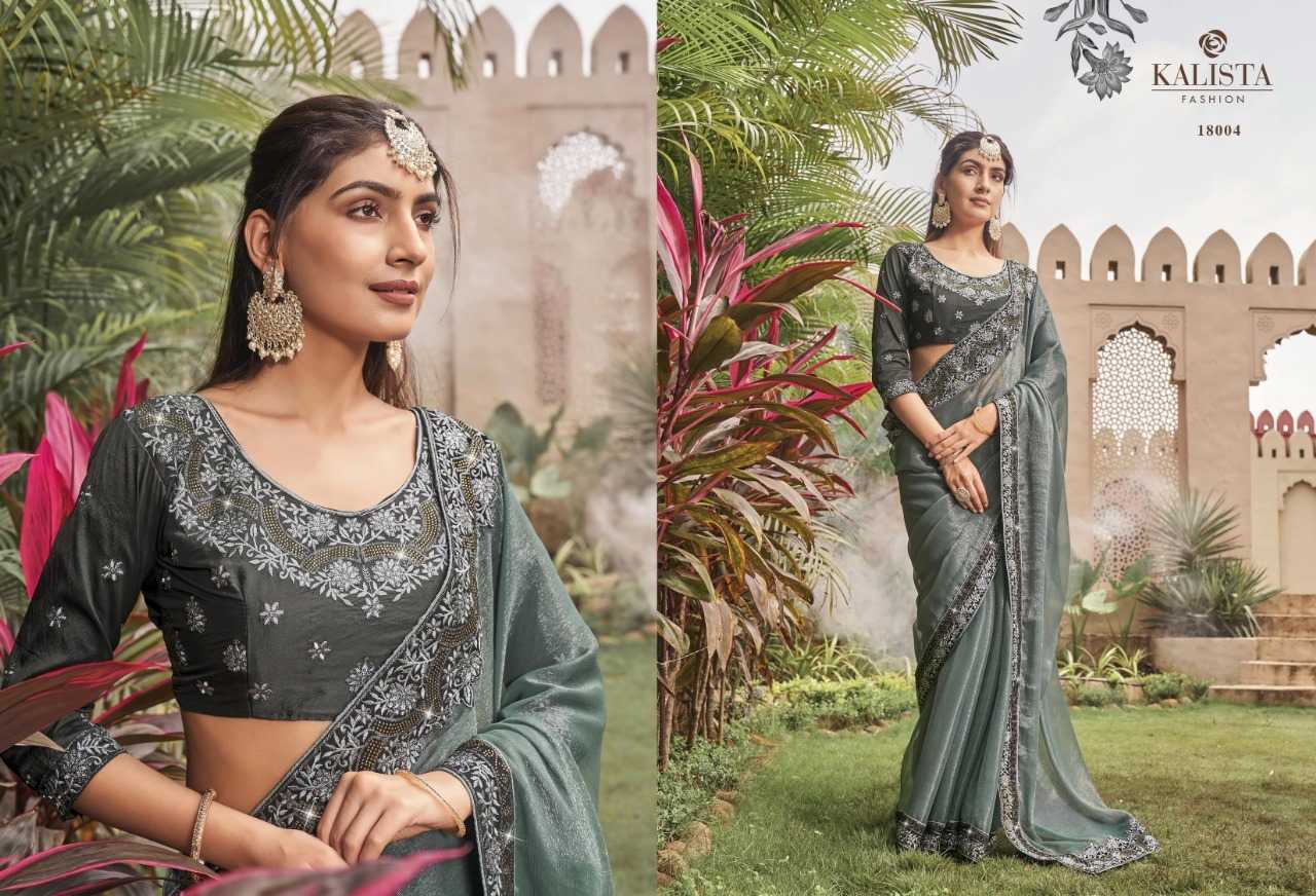 kalista fashion roop festive wear designer swarovski work sarees