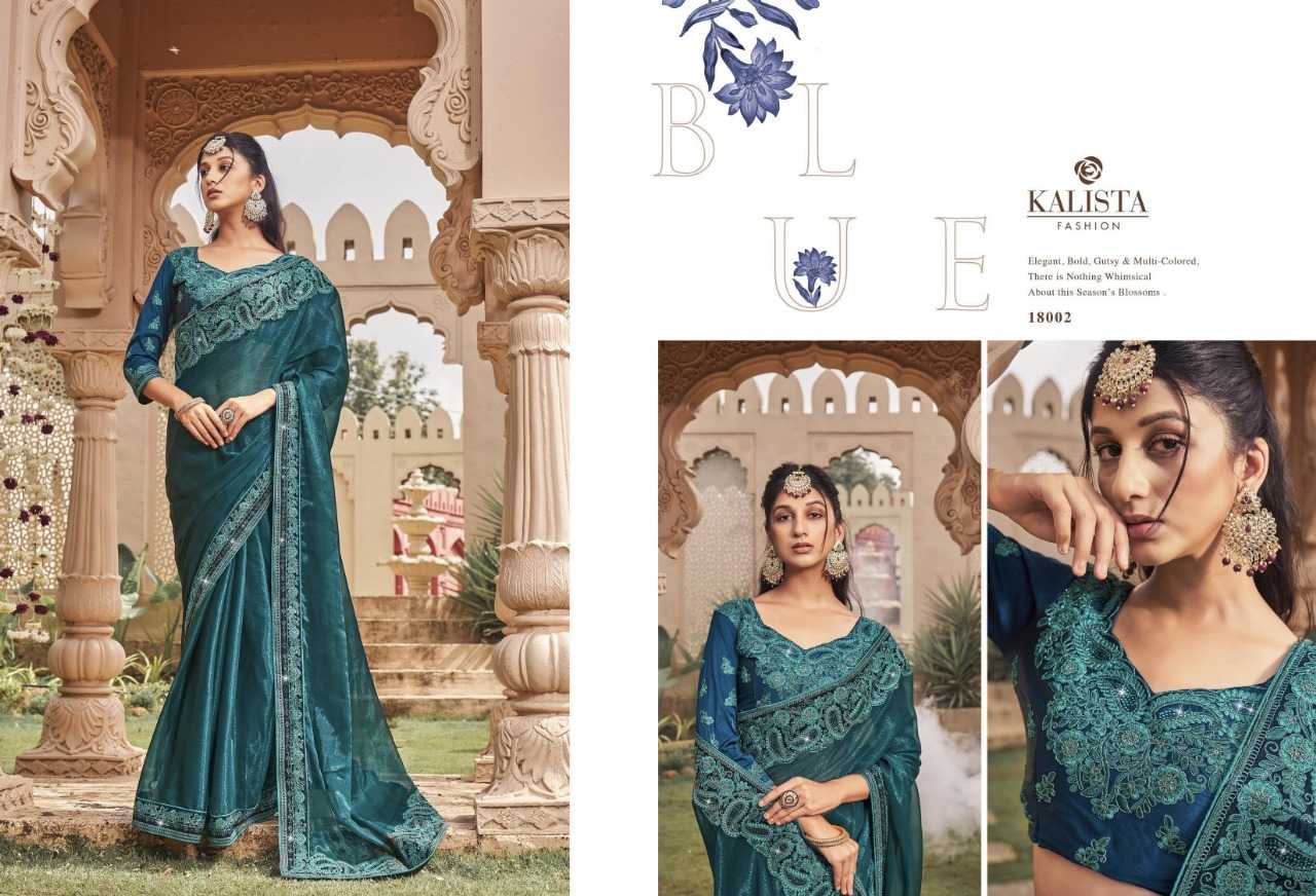 kalista fashion roop festive wear designer swarovski work sarees