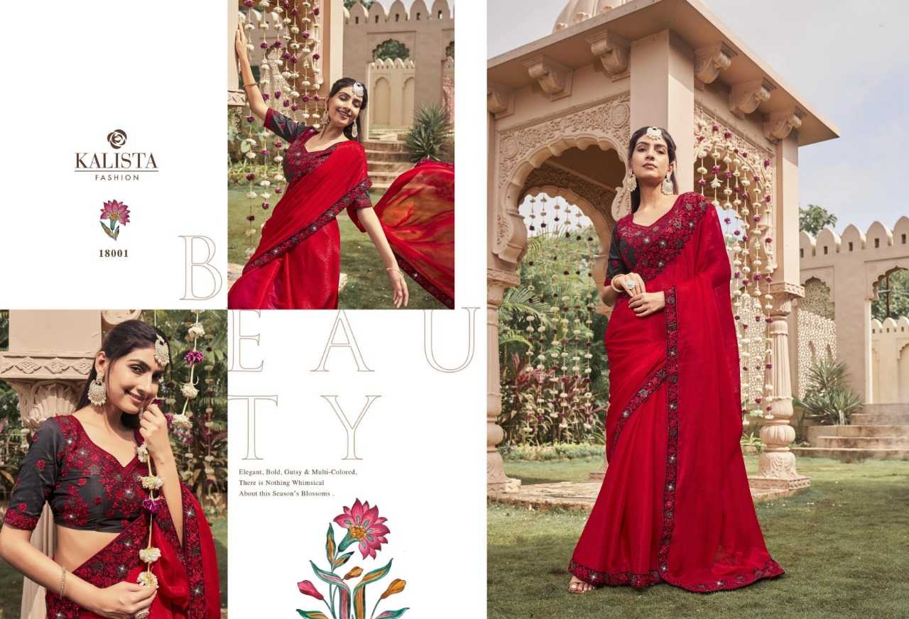 kalista fashion roop festive wear designer swarovski work sarees