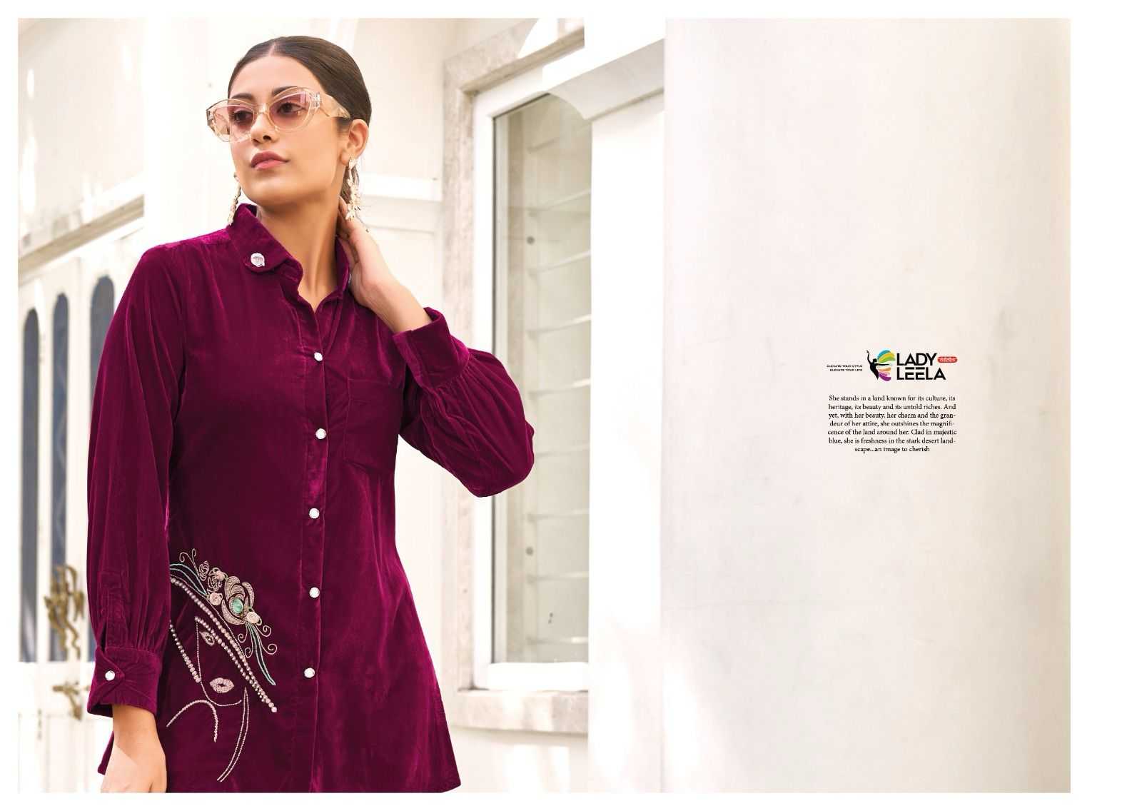 lady leela marbles vol 2 readymade velvet winter designer cord set