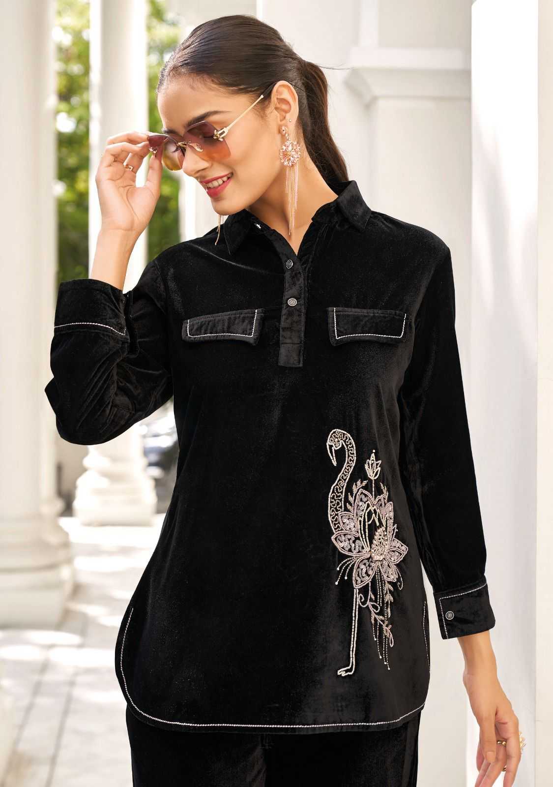 lady leela marbles vol 2 readymade velvet winter designer cord set