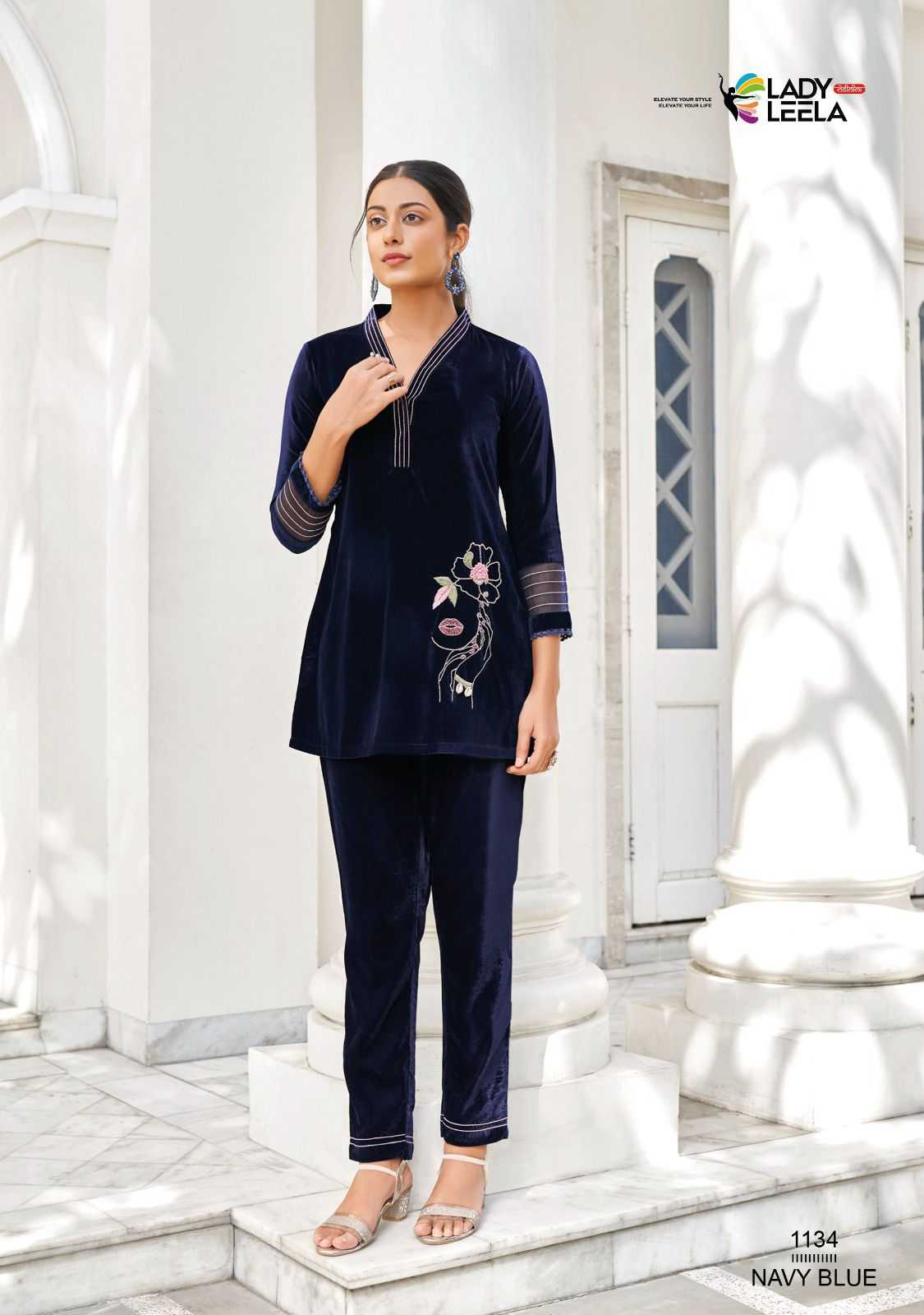 lady leela marbles vol 2 readymade velvet winter designer cord set