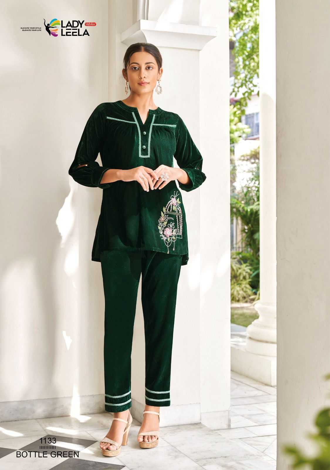 lady leela marbles vol 2 readymade velvet winter designer cord set