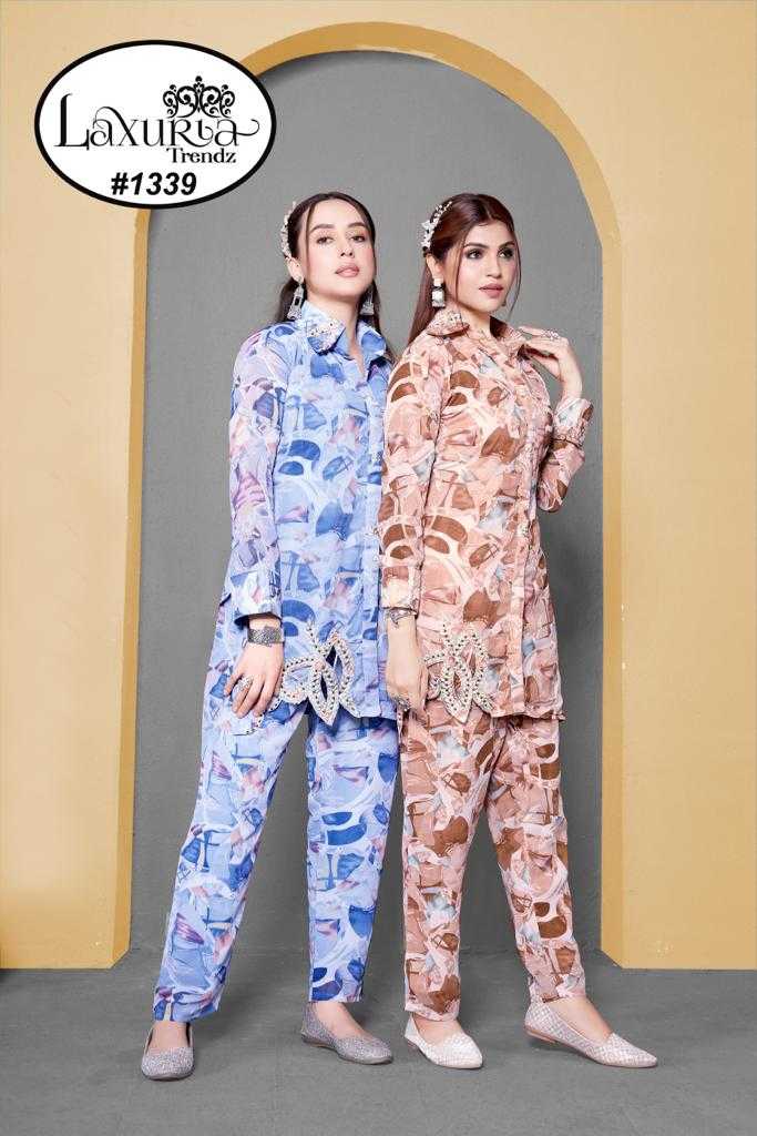 laxuria 1339 readymade classy handwork western wear cord set