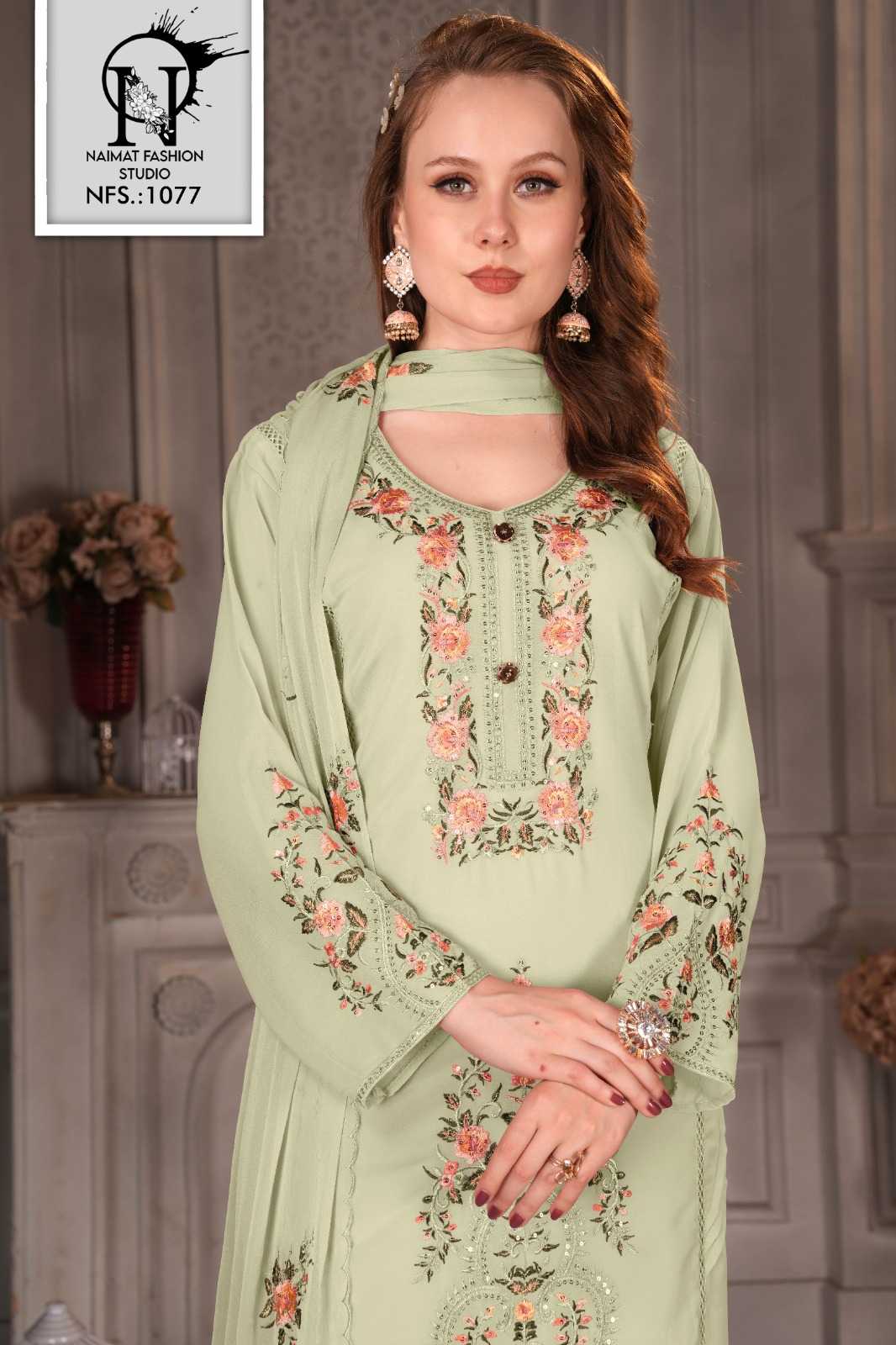 naimat 1077 pakistani readymade kurti bottom dupatta with embroidery work catalog