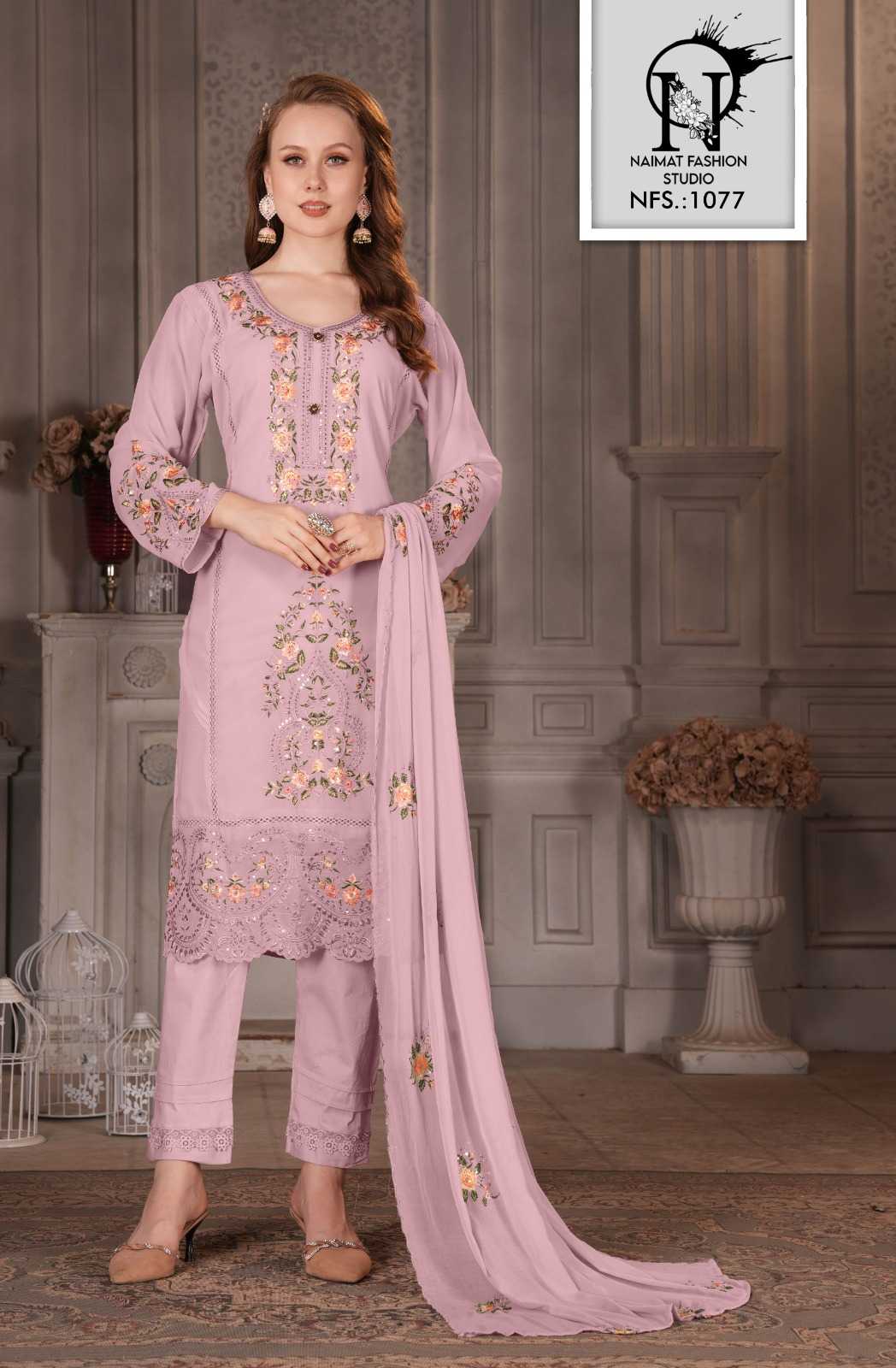naimat 1077 pakistani readymade kurti bottom dupatta with embroidery work catalog