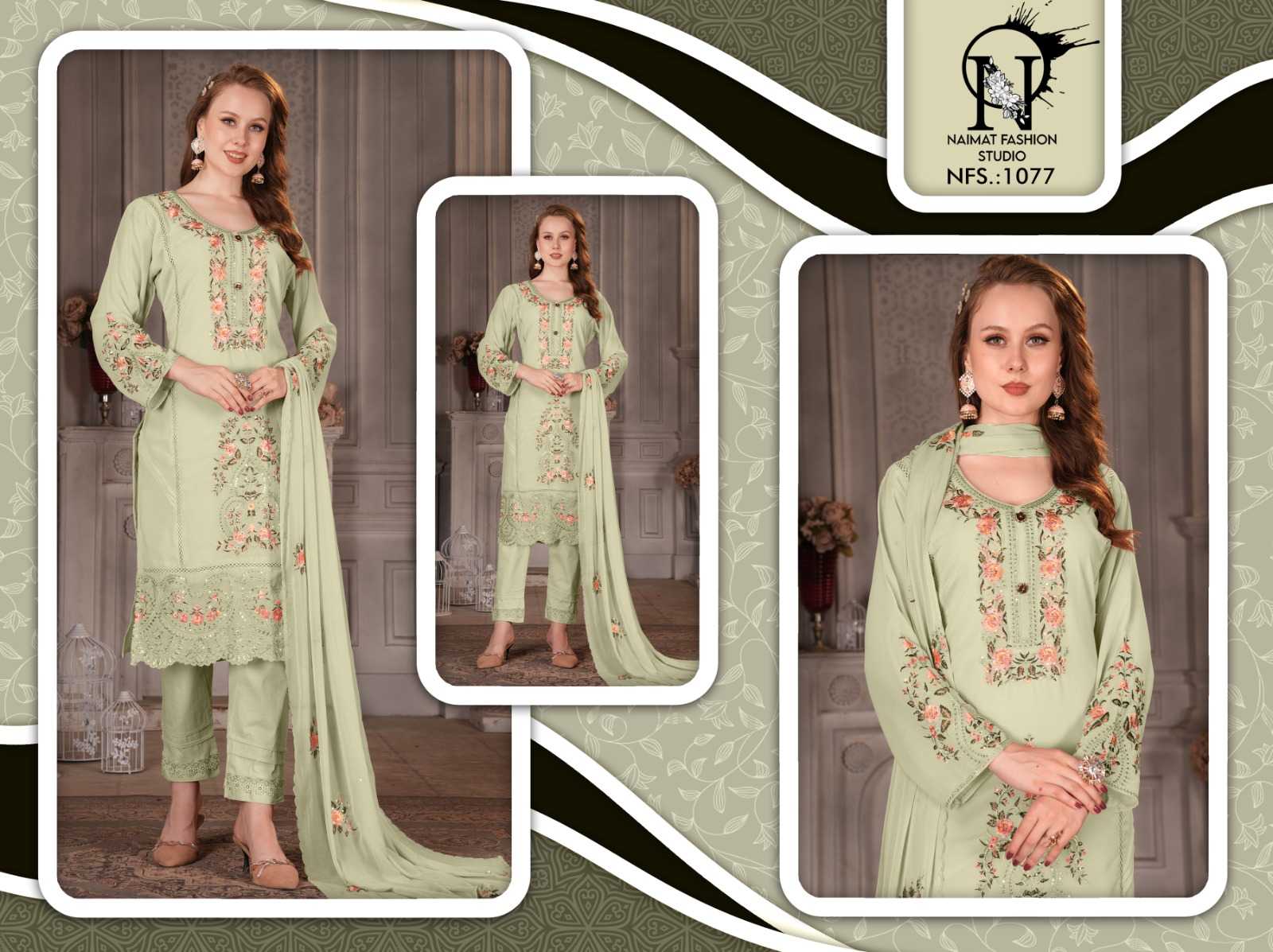 naimat 1077 pakistani readymade kurti bottom dupatta with embroidery work catalog