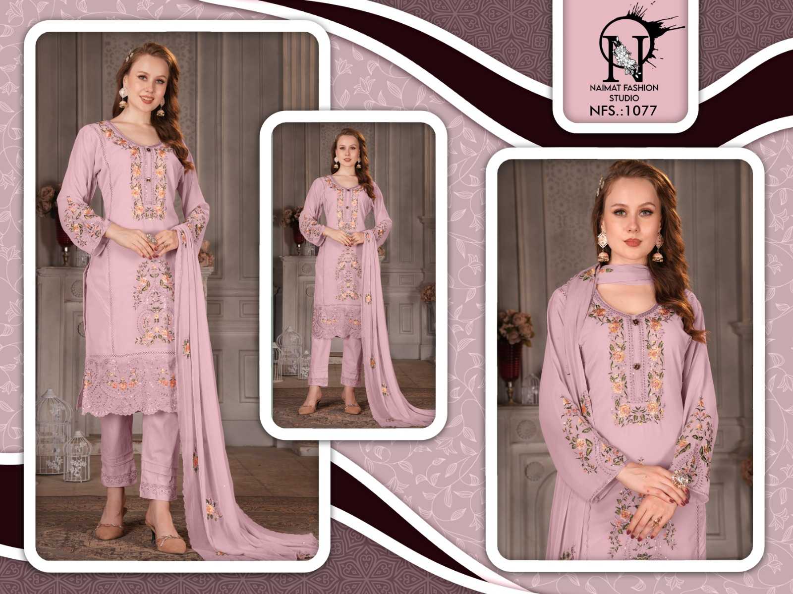 naimat 1077 pakistani readymade kurti bottom dupatta with embroidery work catalog