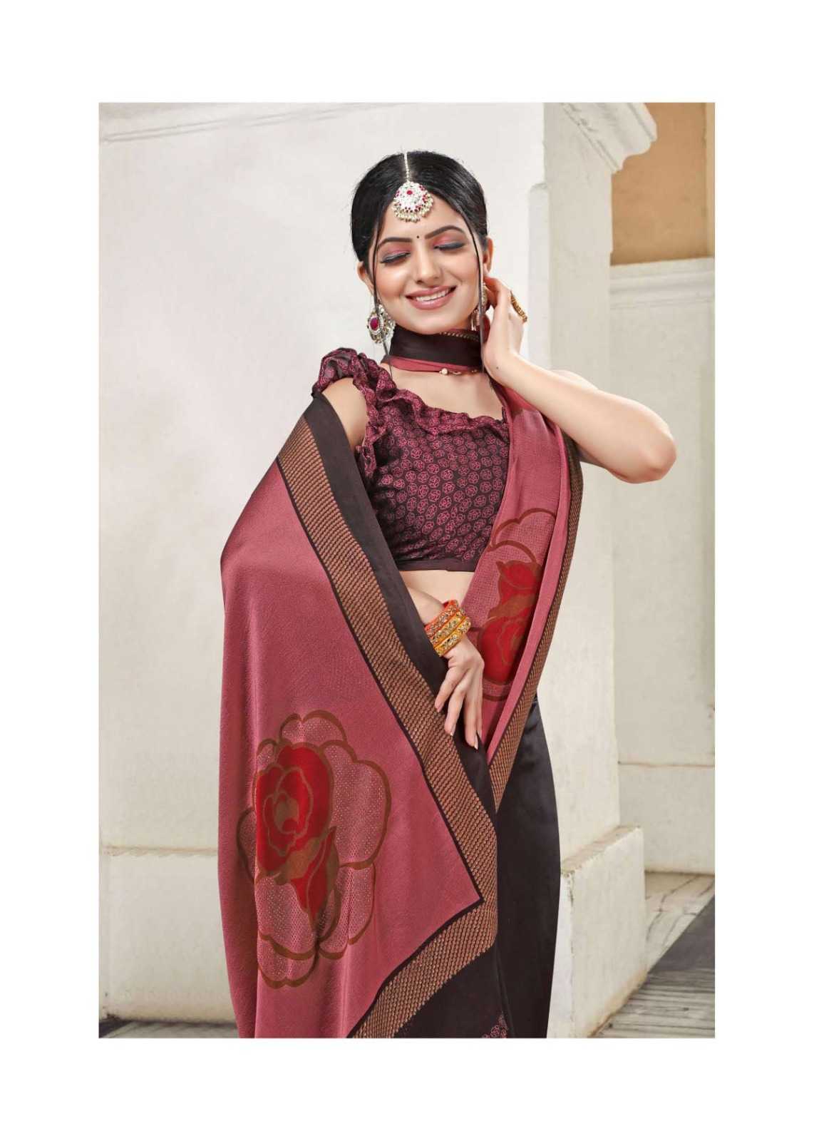 popcorn vol 28 by sanjana designer moss chiffon zari print sarees