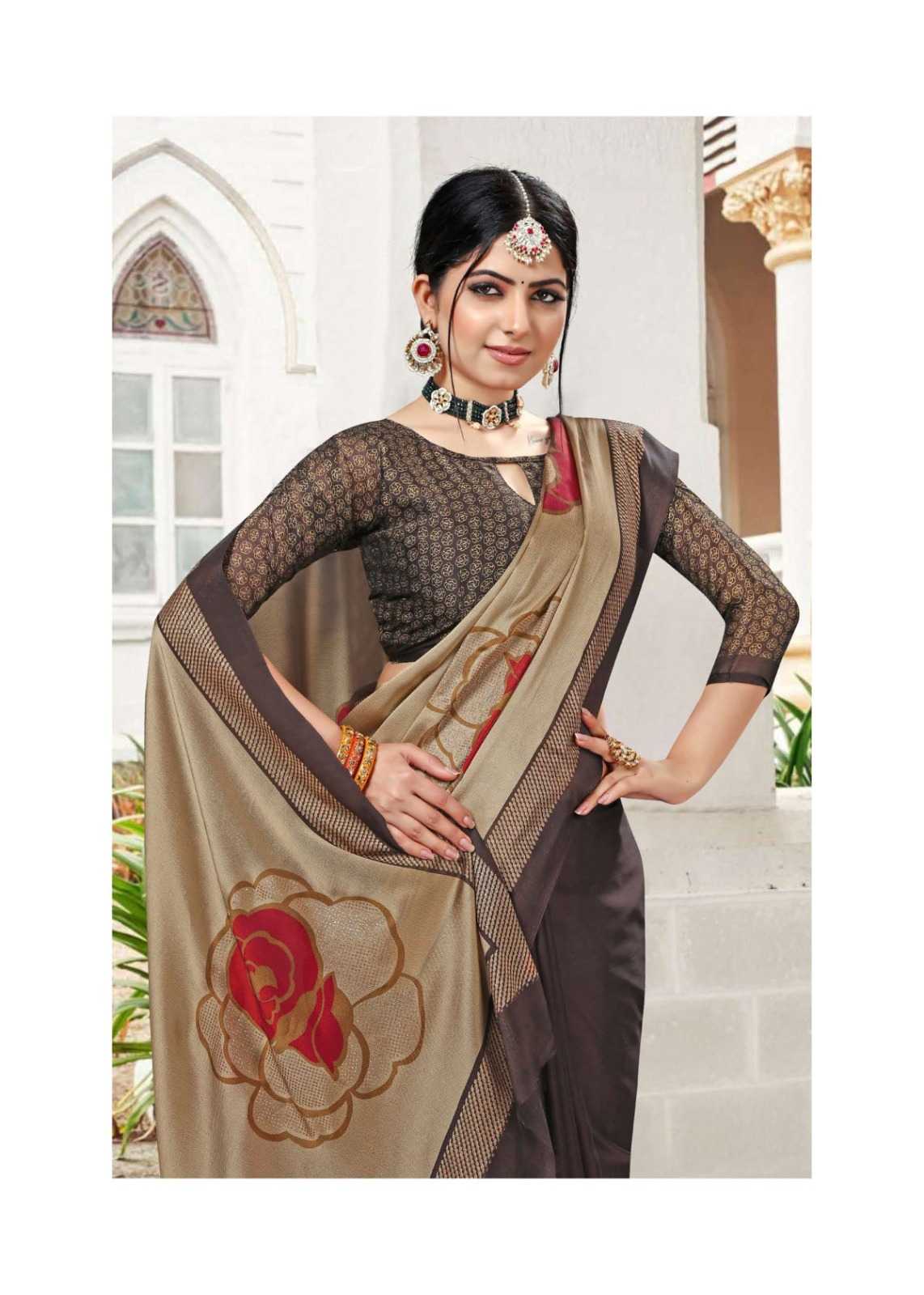 popcorn vol 28 by sanjana designer moss chiffon zari print sarees