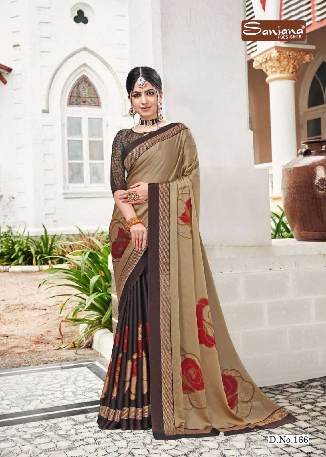 popcorn vol 28 by sanjana designer moss chiffon zari print sarees