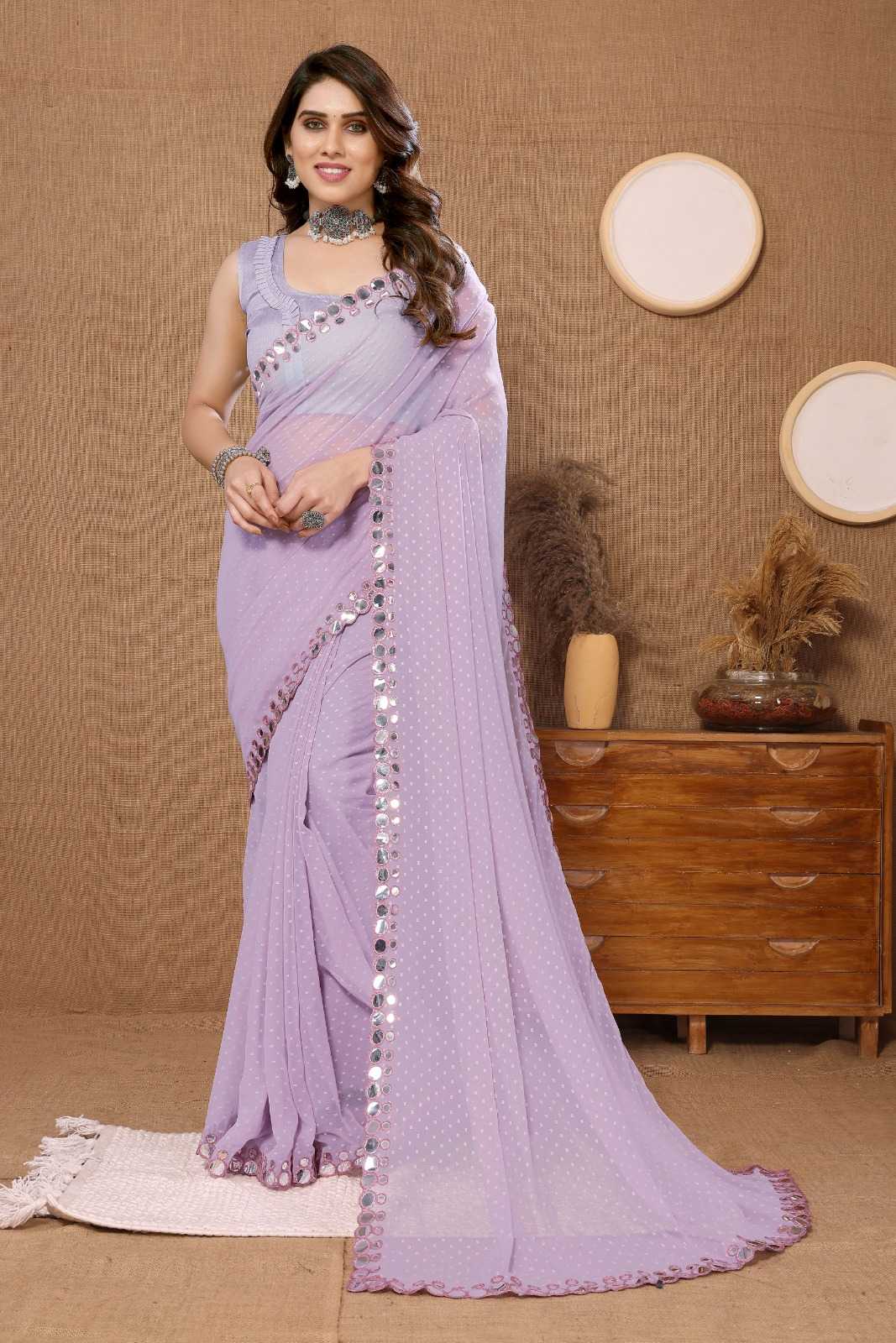 pr butti mirror sarees fancy catalog