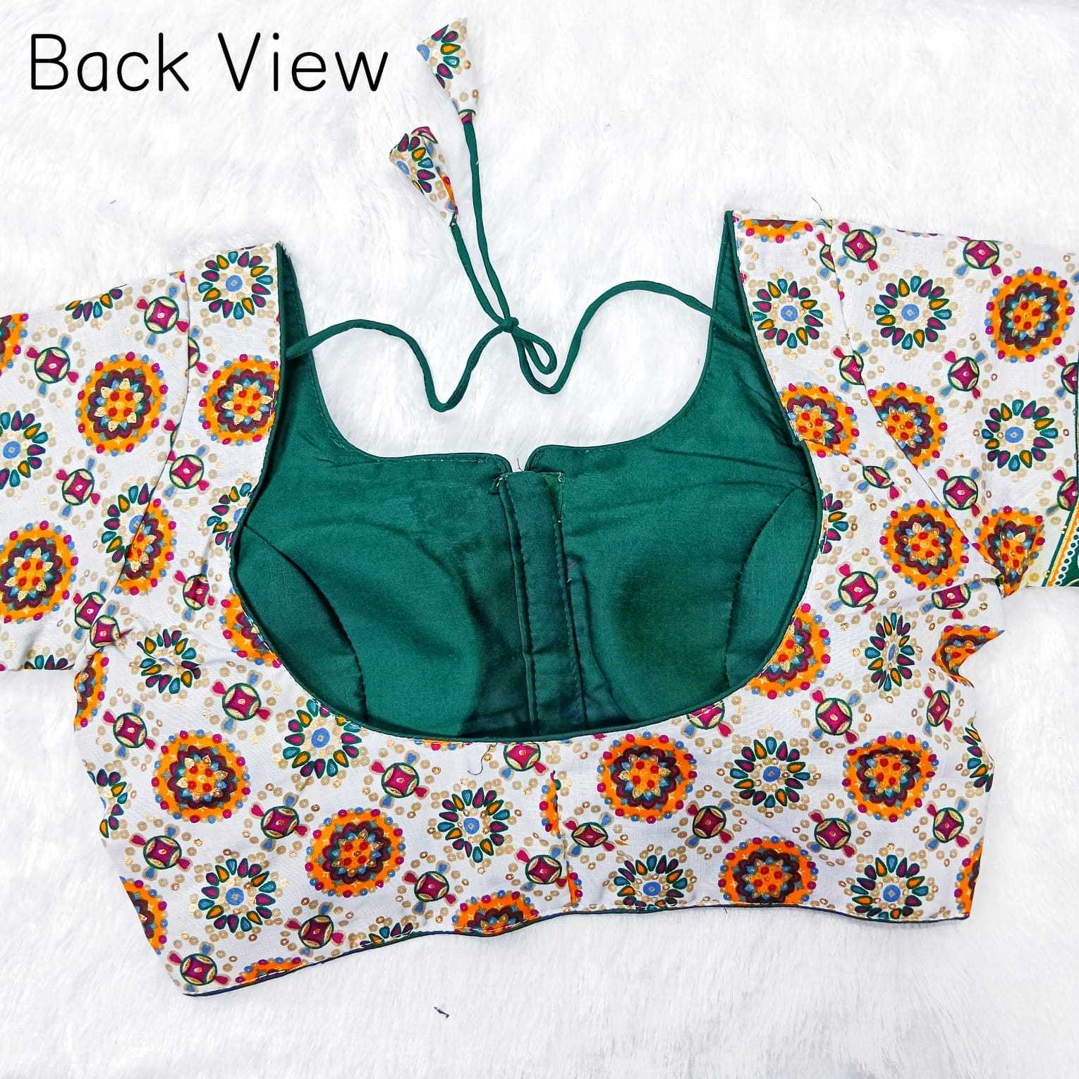 pr capsule patta multy color print with foil readymade blouse