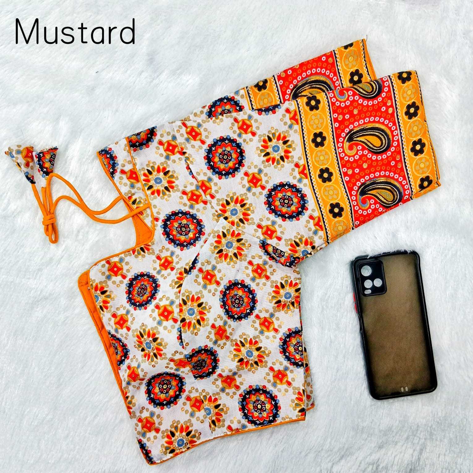 pr capsule patta multy color print with foil readymade blouse