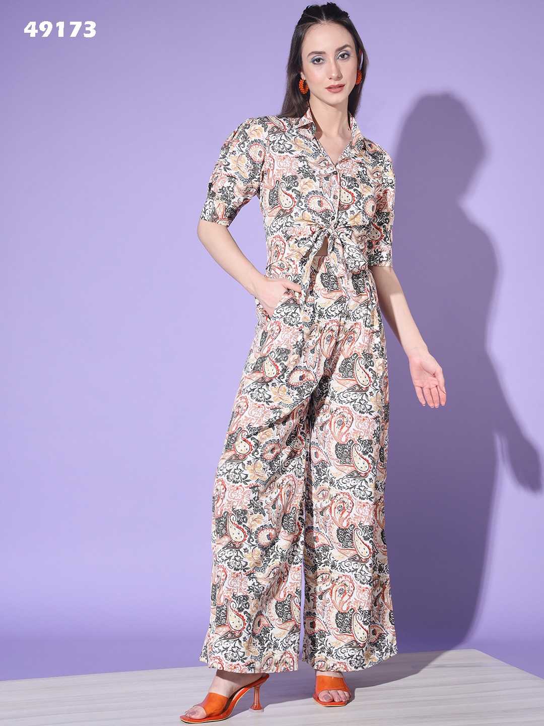 pr shivani vol 2 fancy crape readymade western cord set