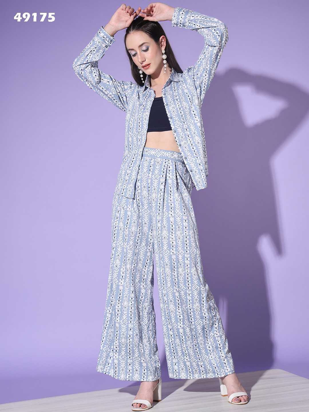 pr shivani vol 2 fancy crape readymade western cord set