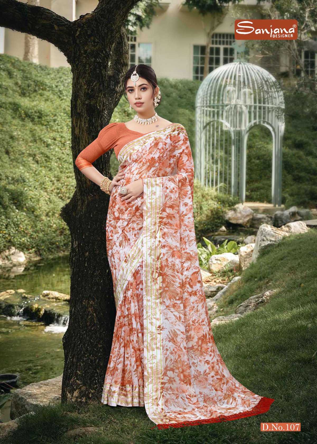 radha vol 2 by sanjana designer fancy weightless jacquard border sarees catalog