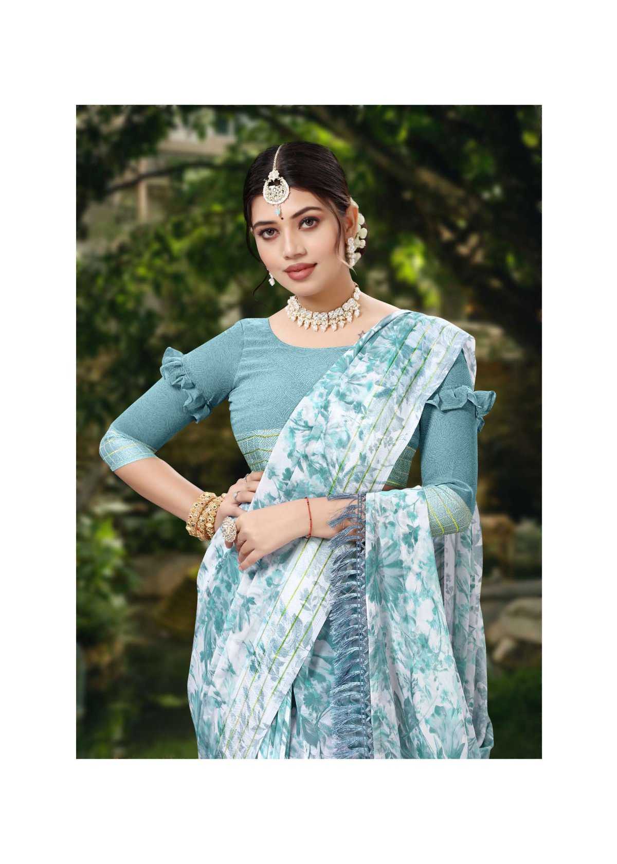 radha vol 2 by sanjana designer fancy weightless jacquard border sarees catalog