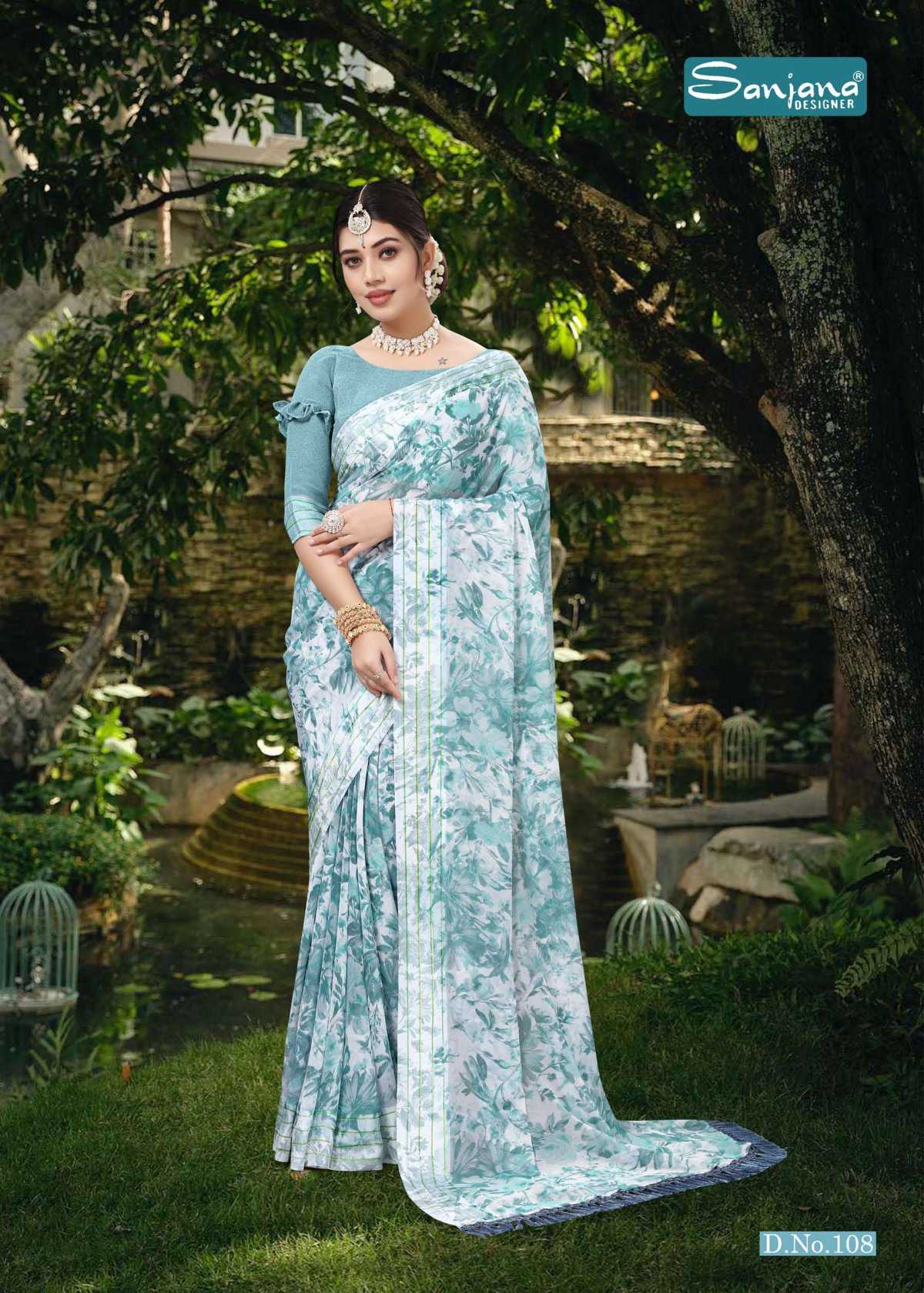 radha vol 2 by sanjana designer fancy weightless jacquard border sarees catalog