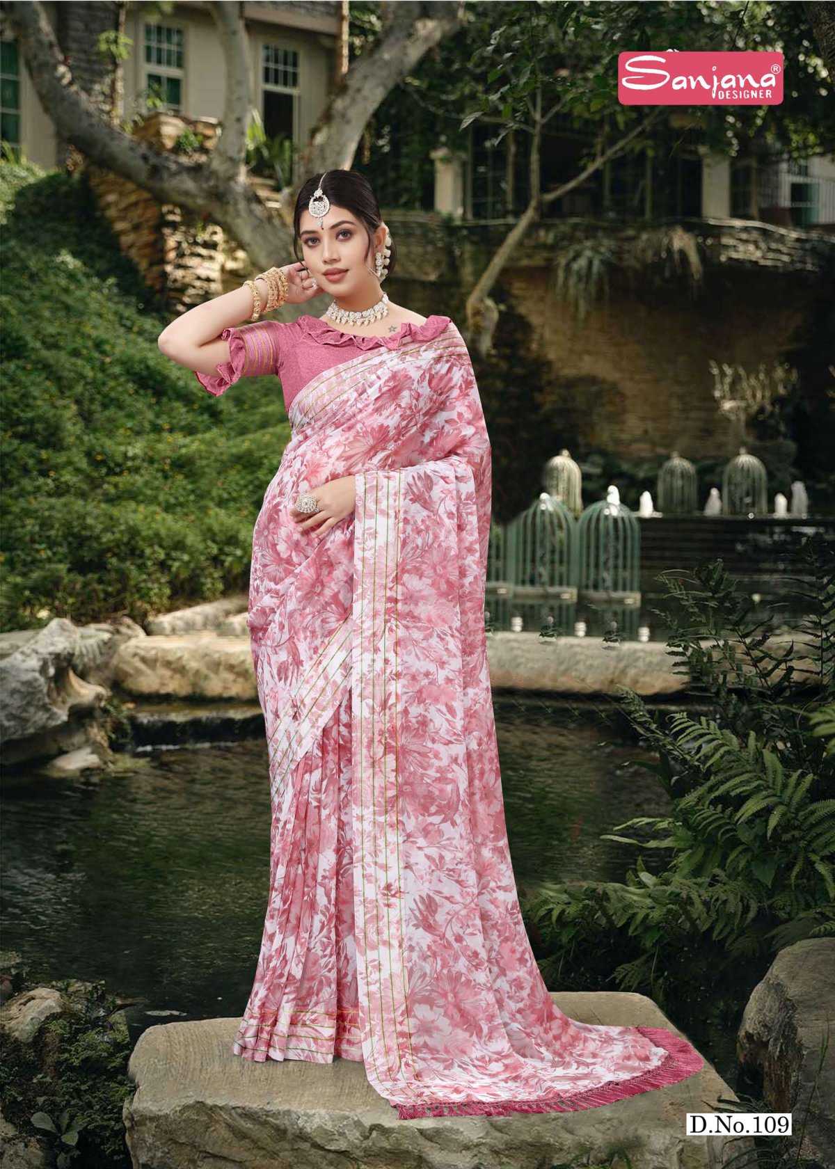 radha vol 2 by sanjana designer fancy weightless jacquard border sarees catalog