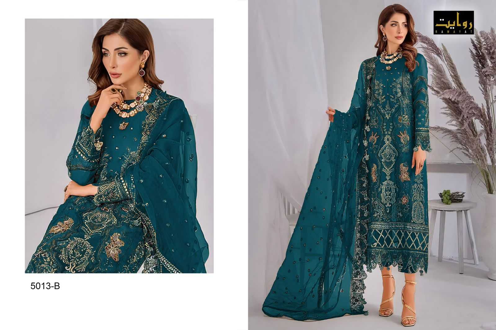 rawayat mushq colors vol 11 pakistani embroidery salwar kameez with naznin dupatta