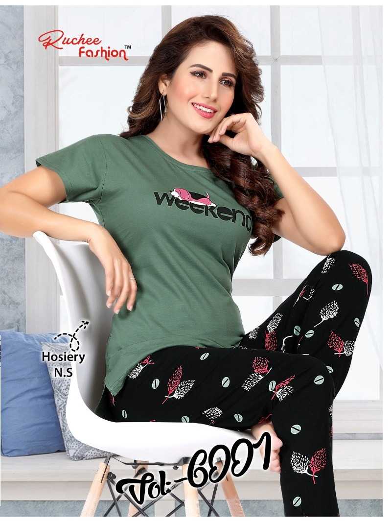 ruchee fashion vol 6001 comfortable shinker hosiery night suit catalog