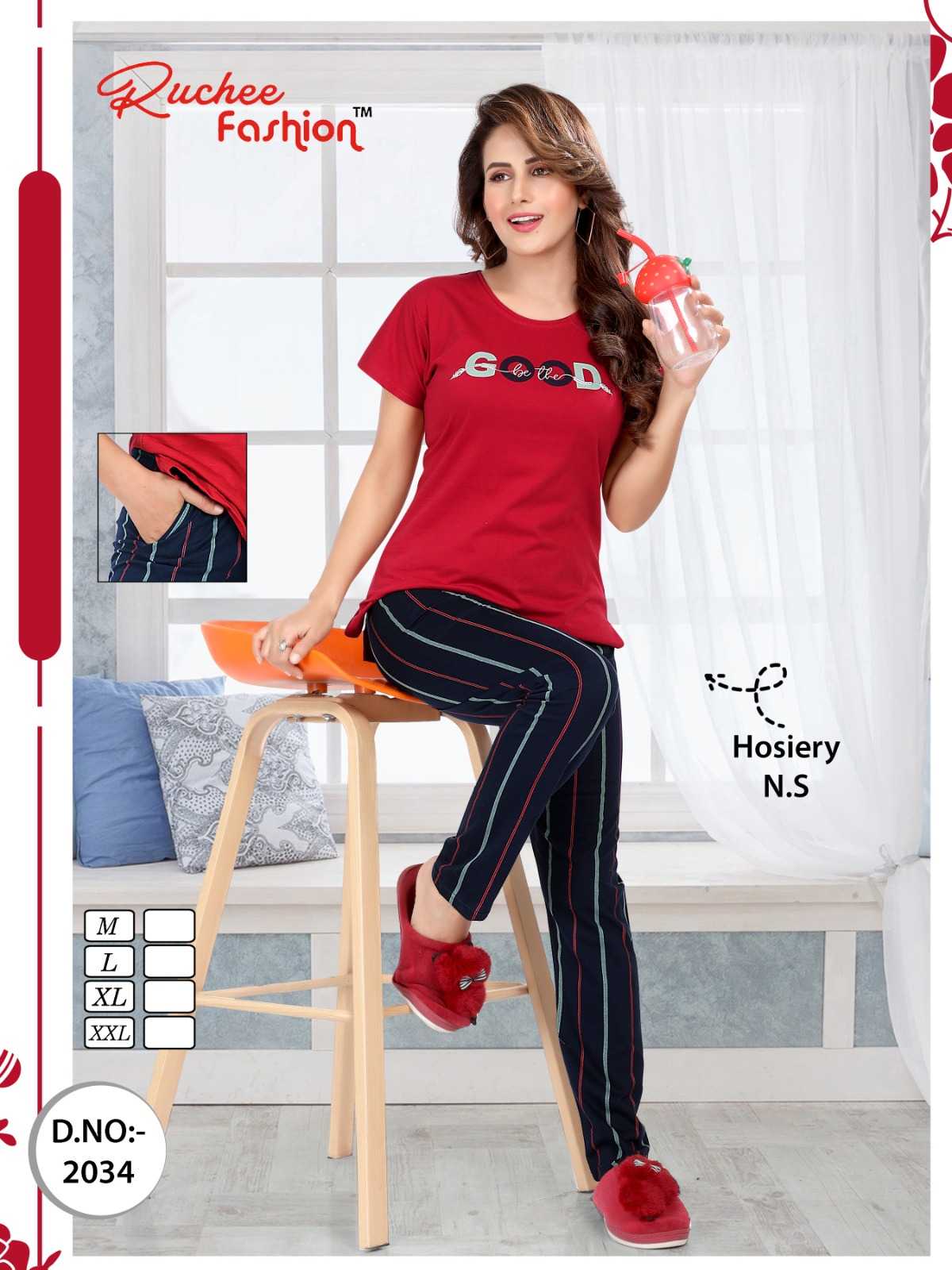 ruchee fashion vol 6001 comfortable shinker hosiery night suit catalog