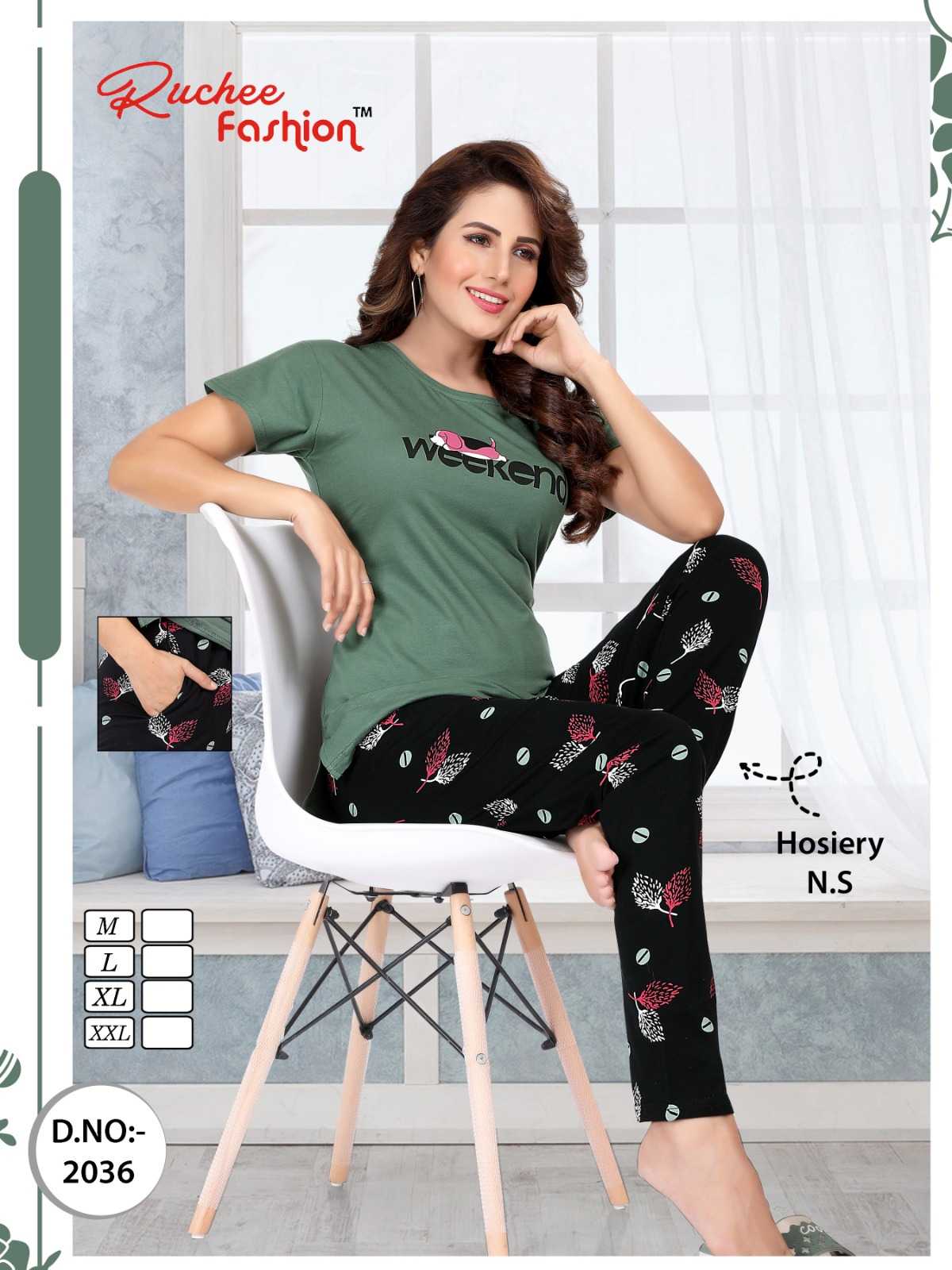 ruchee fashion vol 6001 comfortable shinker hosiery night suit catalog